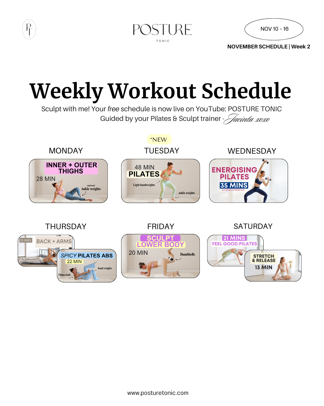 Your Free Weekly Workout Plan | Nov 10 - 16 