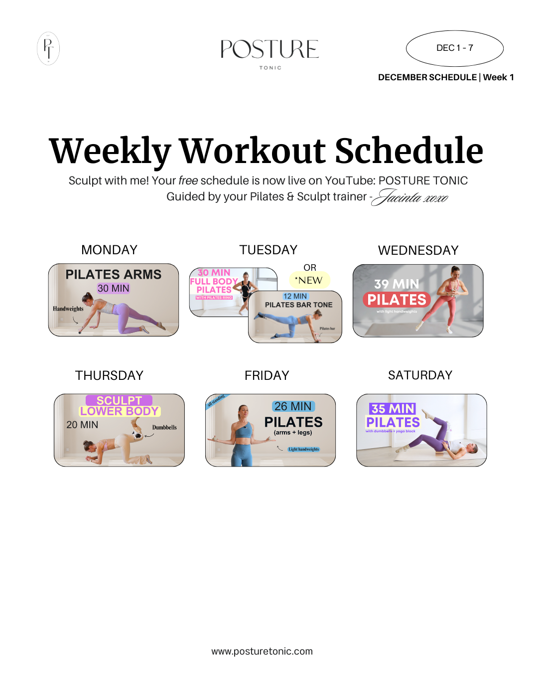 Your Free Weekly Workout Plan | Dec 1 - 7