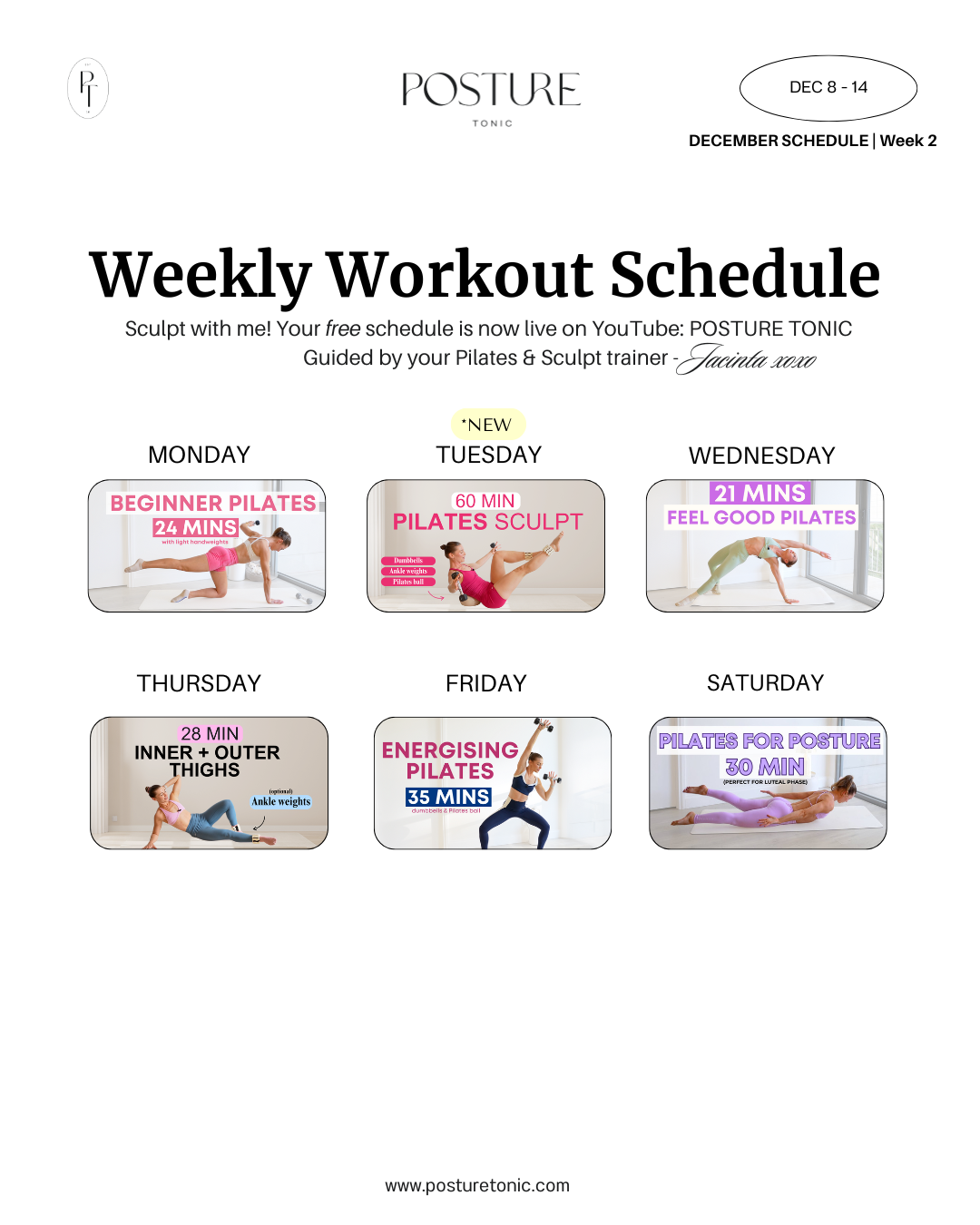 Your Free Weekly Schedule Dec 8 - 14 