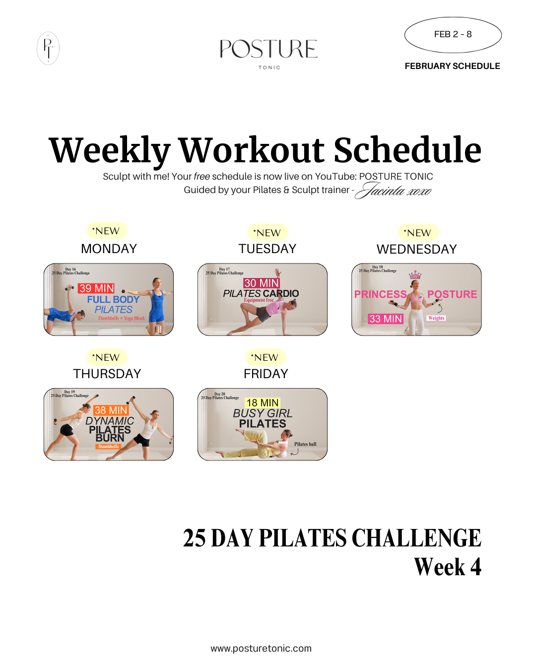 Your Free Weekly Schedule Feb 2 - 8