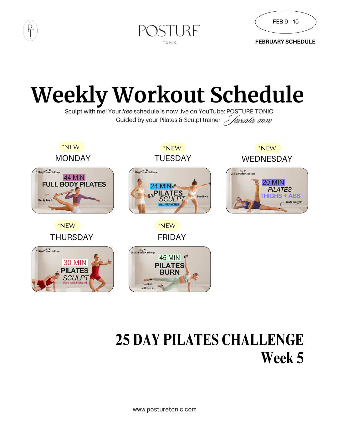 Your Free Weekly Schedule Feb 9 - 15