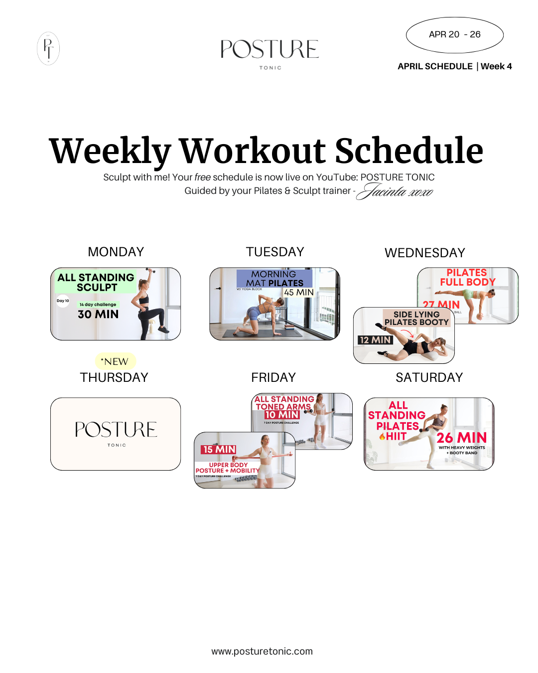 Your Free Weekly Schedule Apr 20 - 26