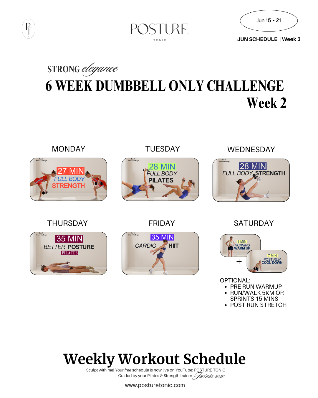 Your Free Weekly Schedule 15 - 21 June
