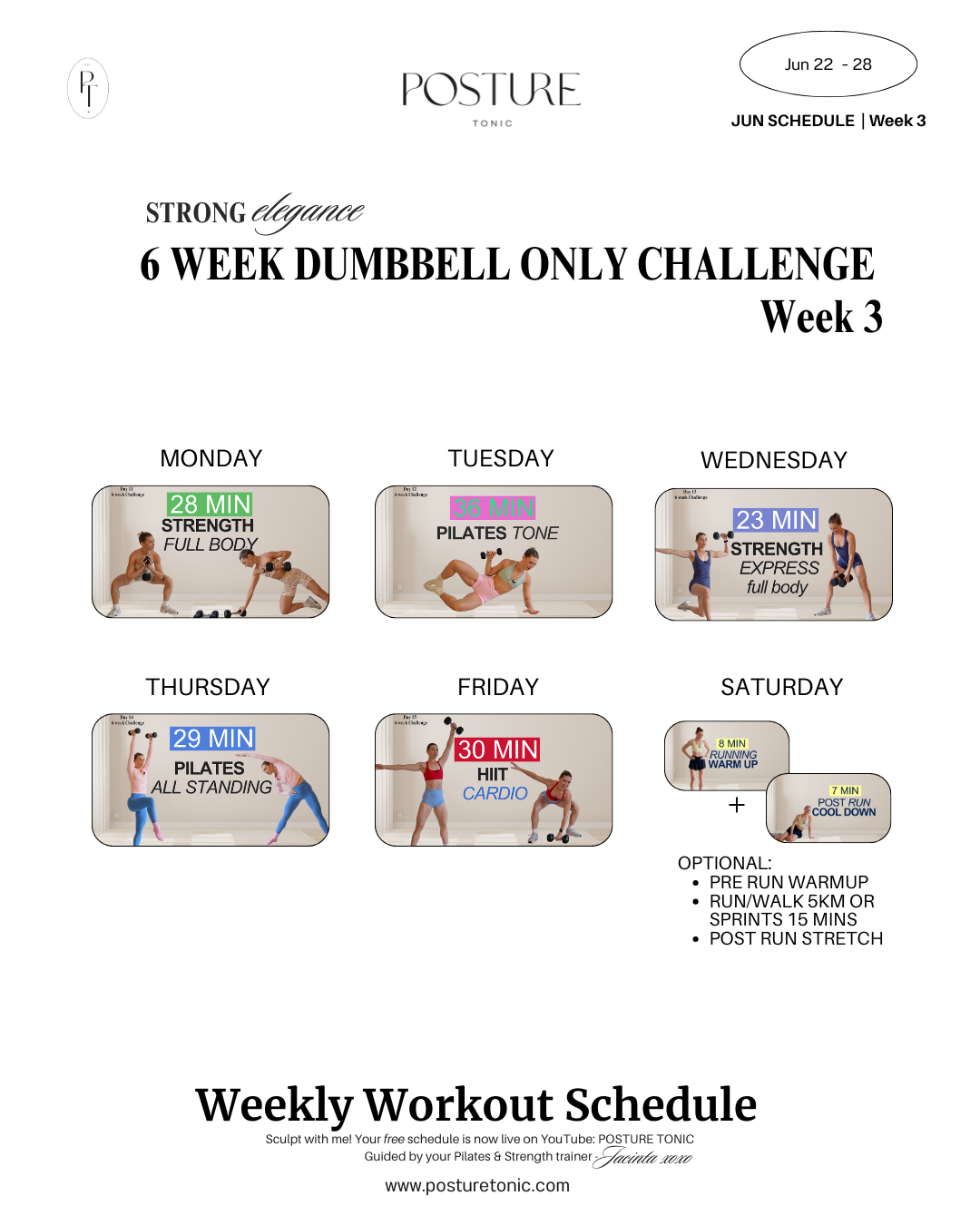 Your Free Weekly Schedule 22 - 28 June