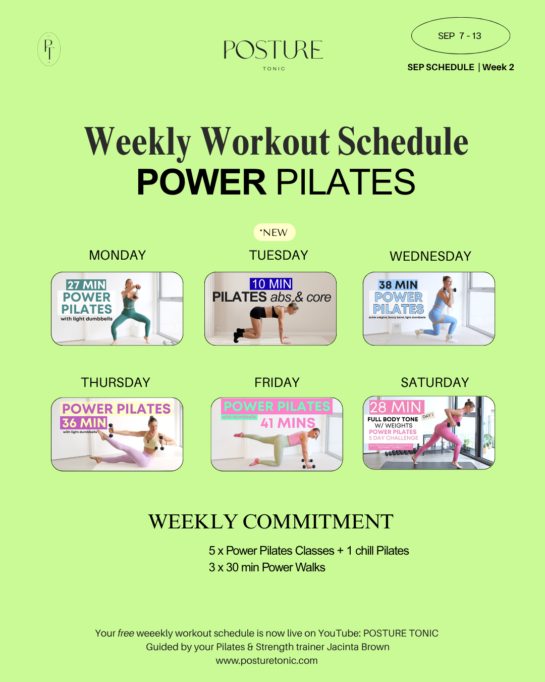 Your Free Weekly Schedule Sep 7 - 13