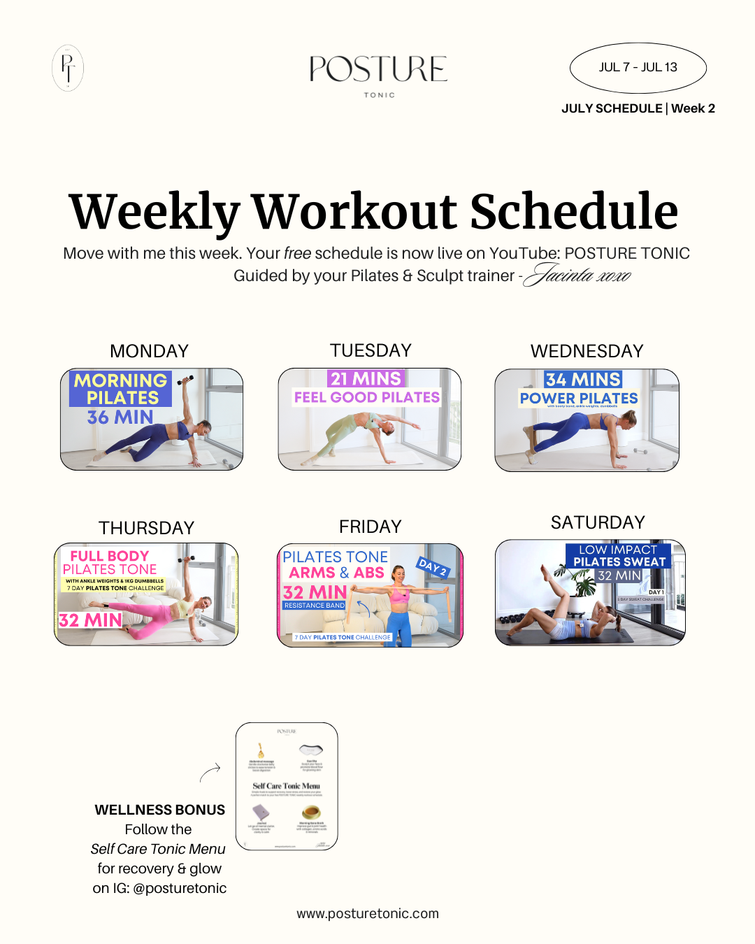 Your Free Weekly Workout Plan: July 7 - July 13