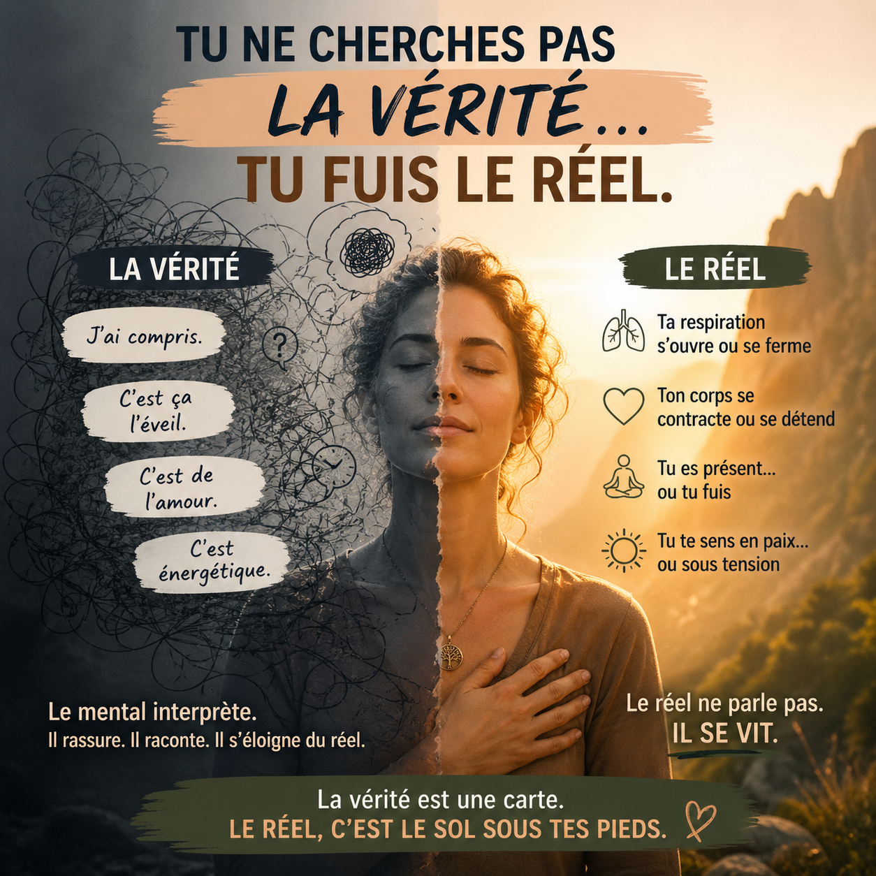 Tu ne cherches pas la vérité… tu fuis le réel.