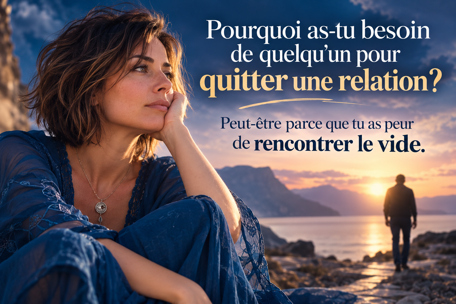 Pourquoi as-tu besoin de quelqu’un pour quitter une relation ? Peut-être parce que tu as peur de rencontrer le vide.