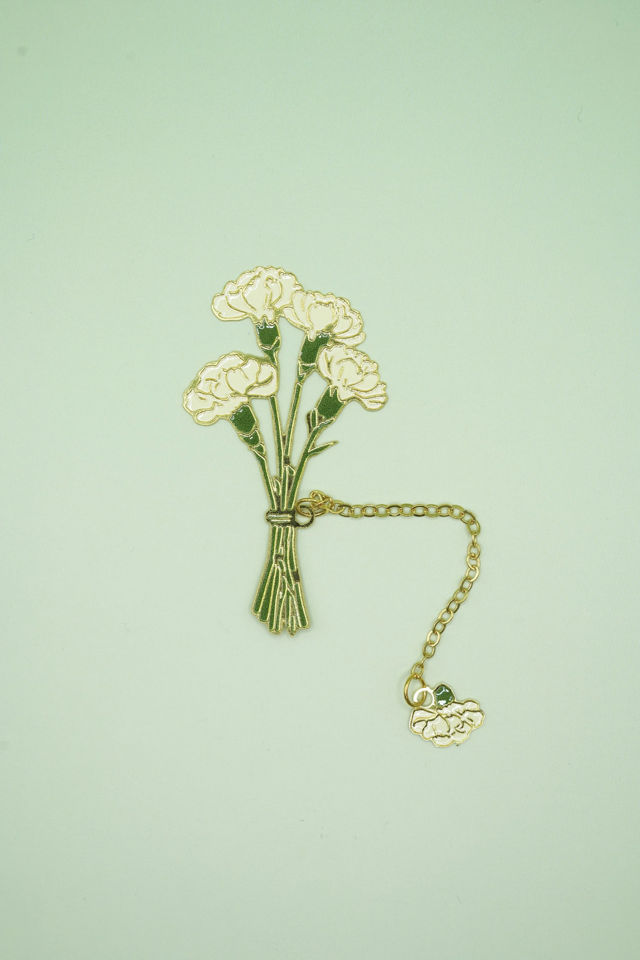 White Carnation Bouquet Bookmark