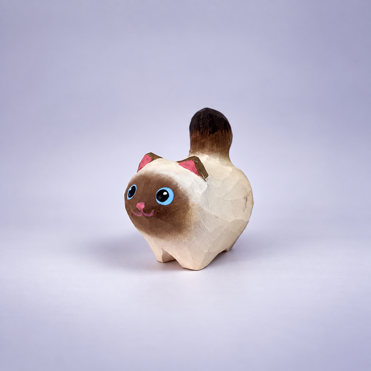 Chubby Siamese Cat Keychain