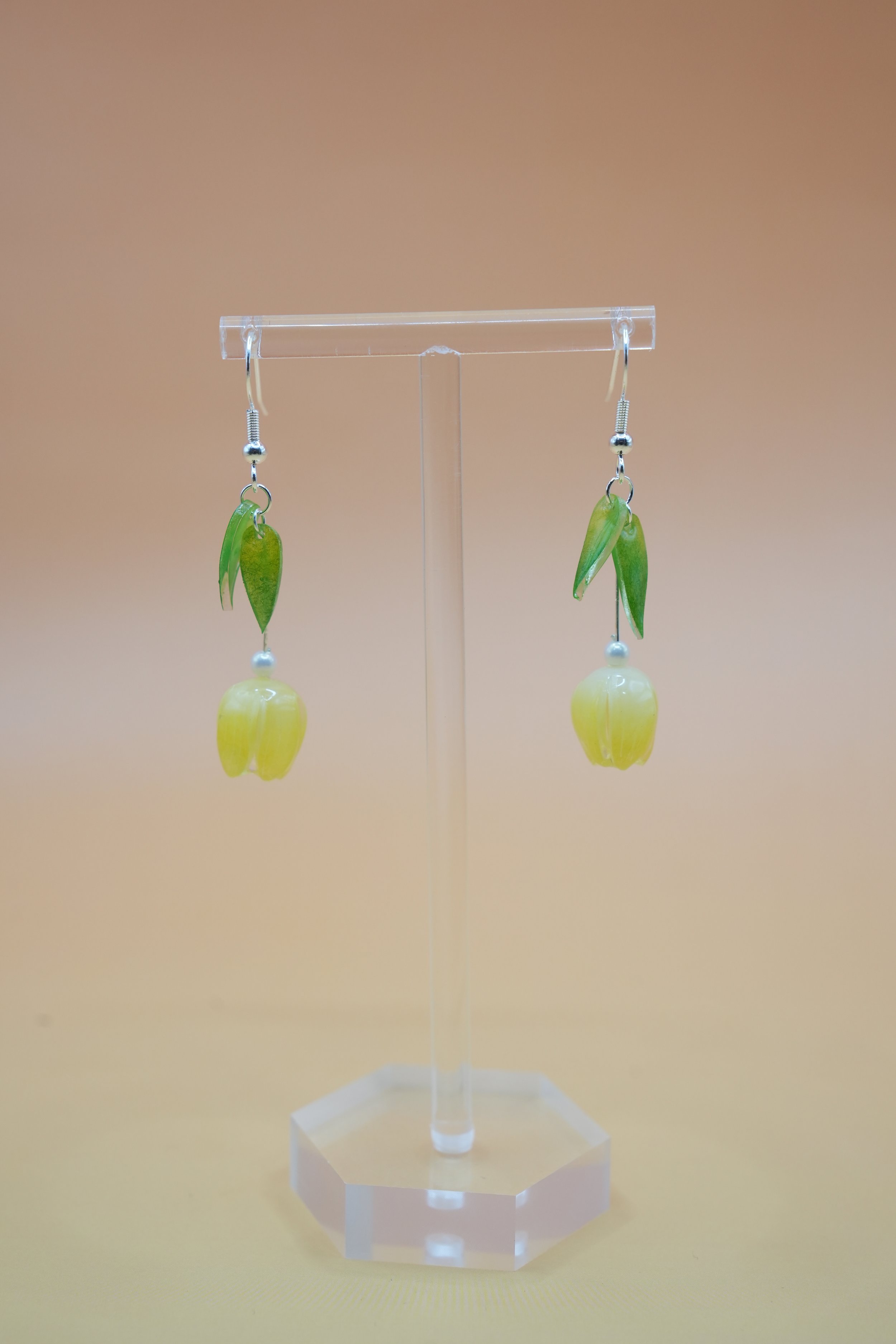 Lemon Yellow Tulip Earrings