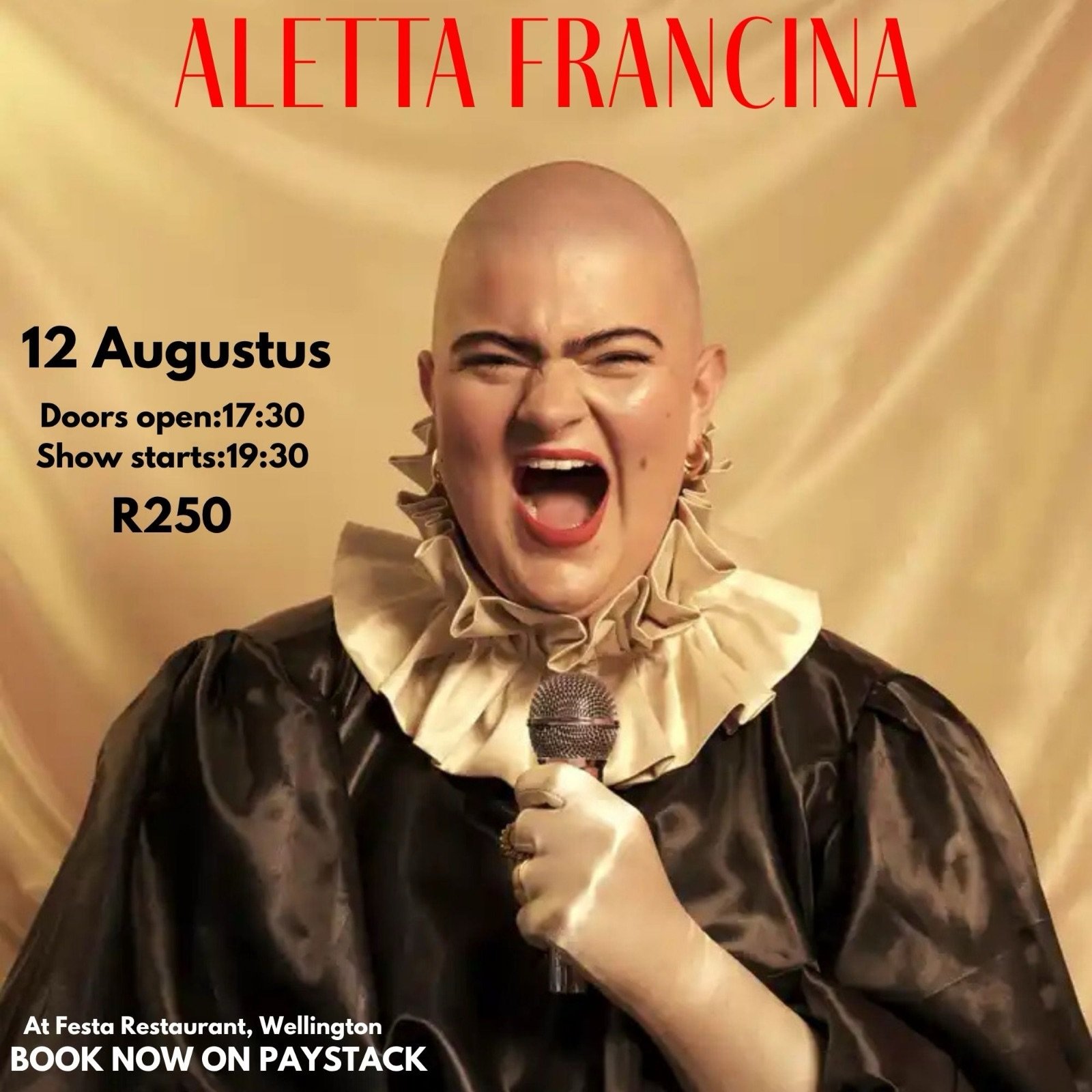 🎤✨ ALETTA FRANCINA IS TERUG &mdash; en di&eacute; keer n&oacute;g meer effens onstabiel! ✨🎤

Aletta het na &rsquo;n ander provinsie getrek en, jussie sussie&hellip; die lewe het behoorlik handuit geruk sedert haar vorige vertoning, Effens Anders! ?