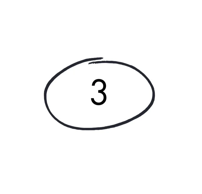 Number 3 encircled in black on a white background.