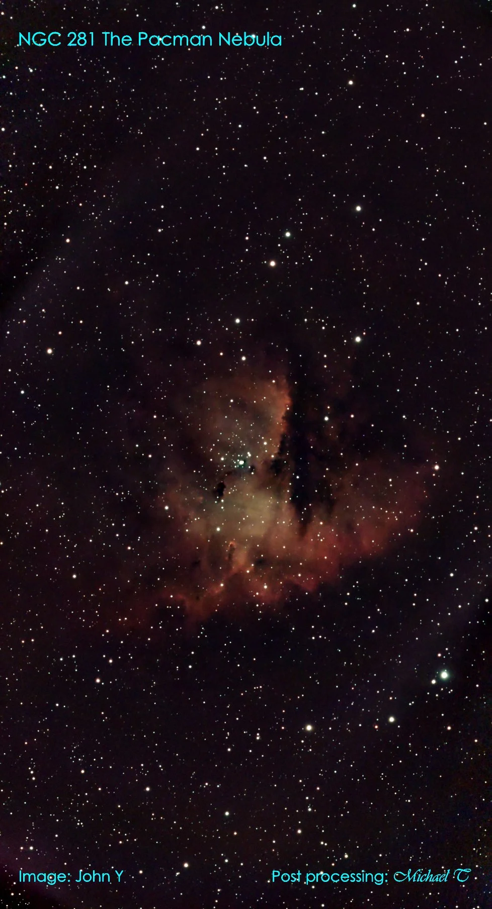 NGC281 The Pacman Nebula by John Y on 04/09/2024 using a Seestar S50.