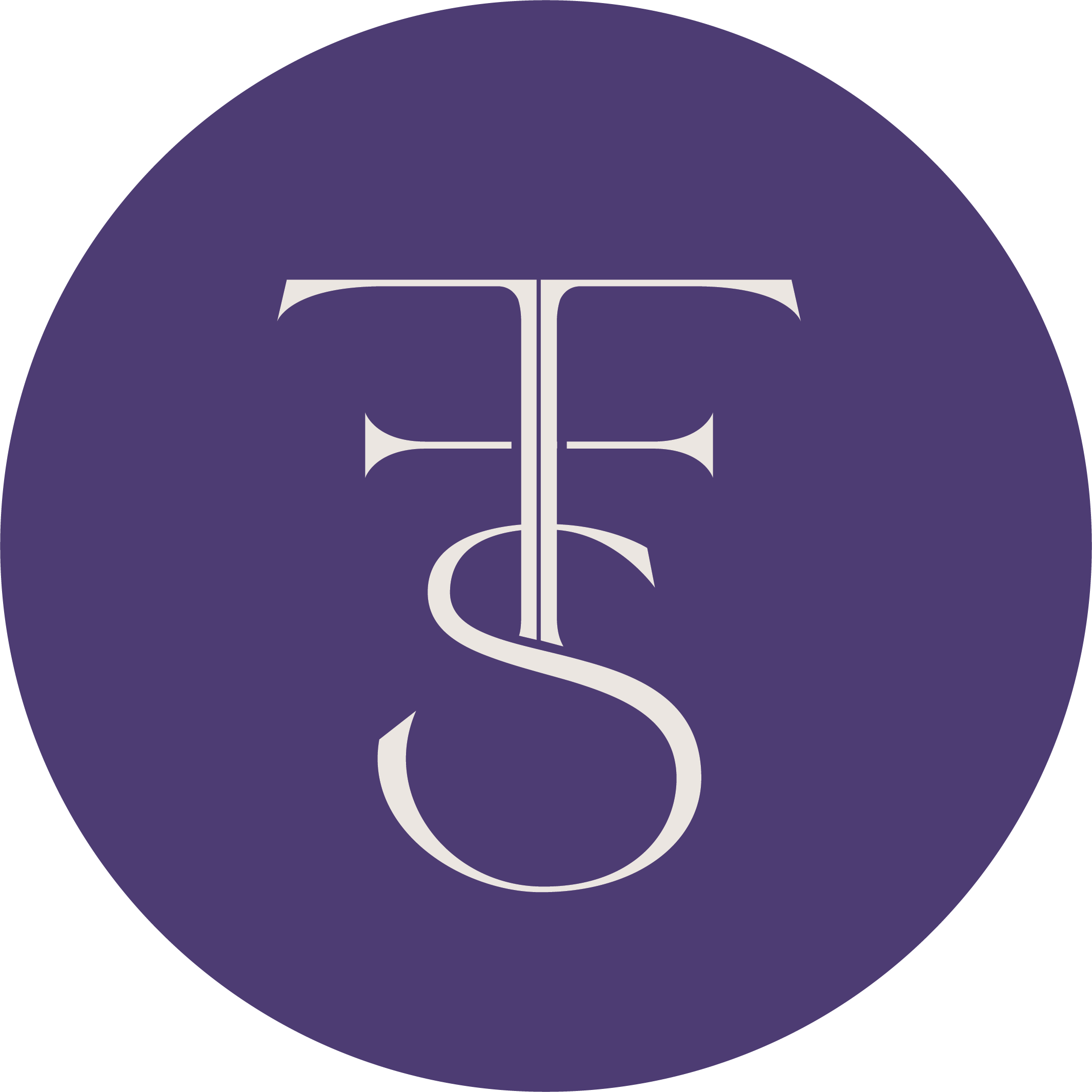 Logo of a purple circle with stylized white initials 'T' and 'S' overlapping.