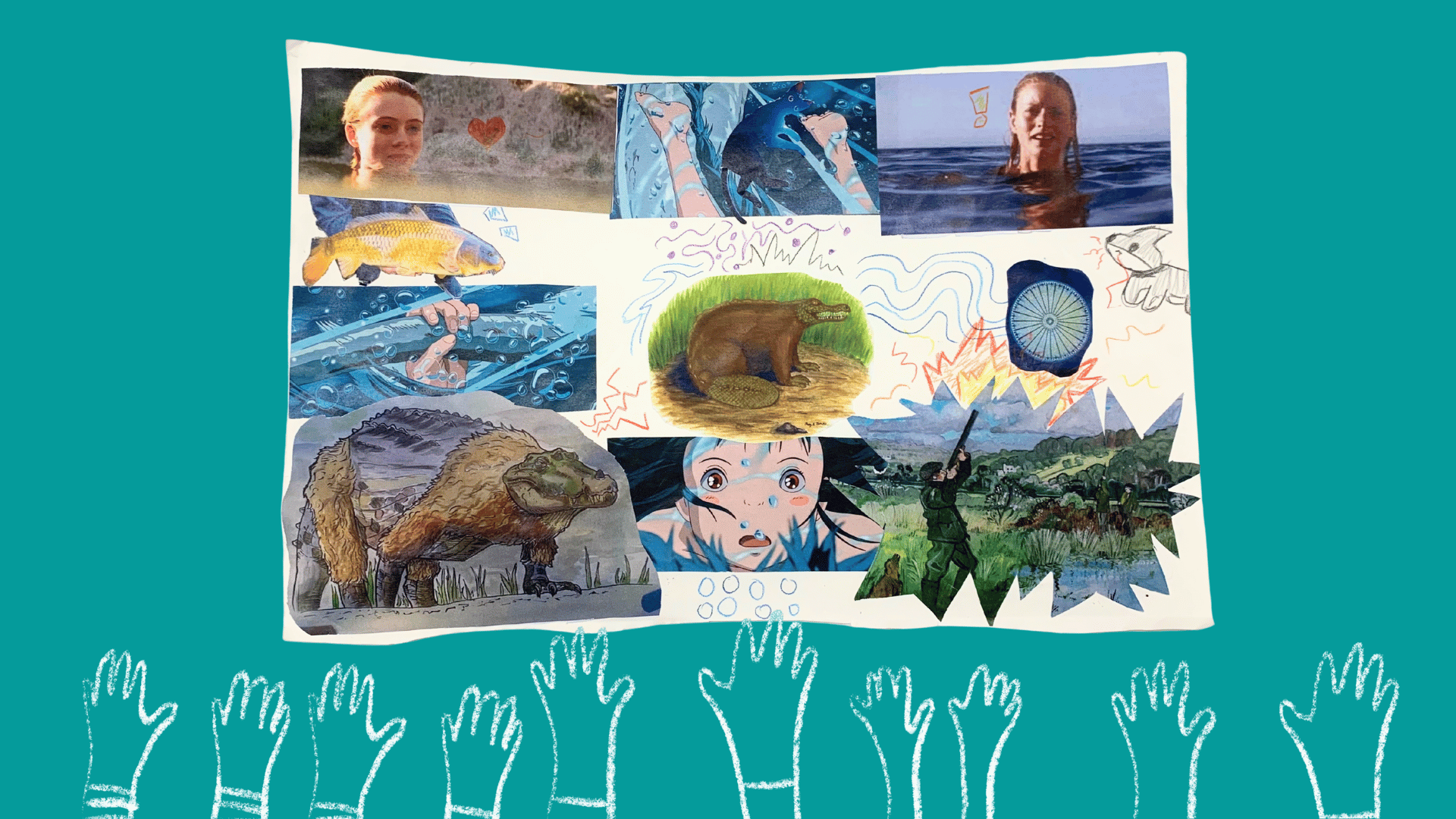 collages with children's hands