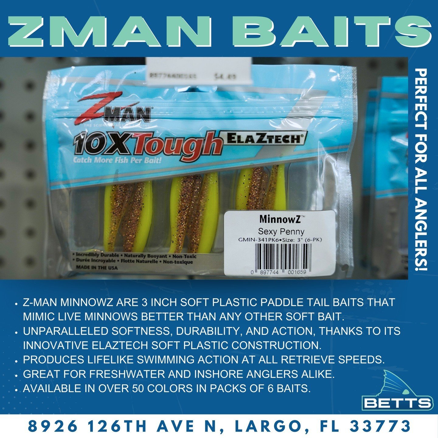 Dive into artificial bait fishing with Zman MinnowZ! Whether you're hitting freshwater or exploring inshore saltwater, these lures are your go-to for igniting those hungry strikes. Start your angling adventure right&mdash;grab yours today!

#saltwate