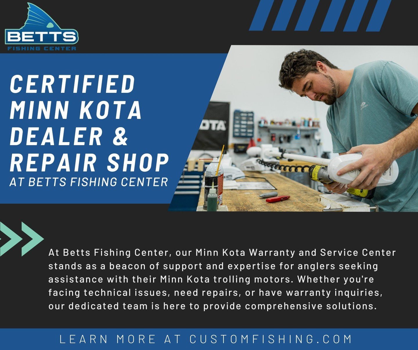 We are a certified Minn Kota Dealer &amp; Repair Shop. This means all of your Minn Kota purchases from us come with a standard 2 to 3-year warranty depending on the product!

#saltwaterfishing #fishing #fishinglife #fish #catchandrelease #saltlife #f