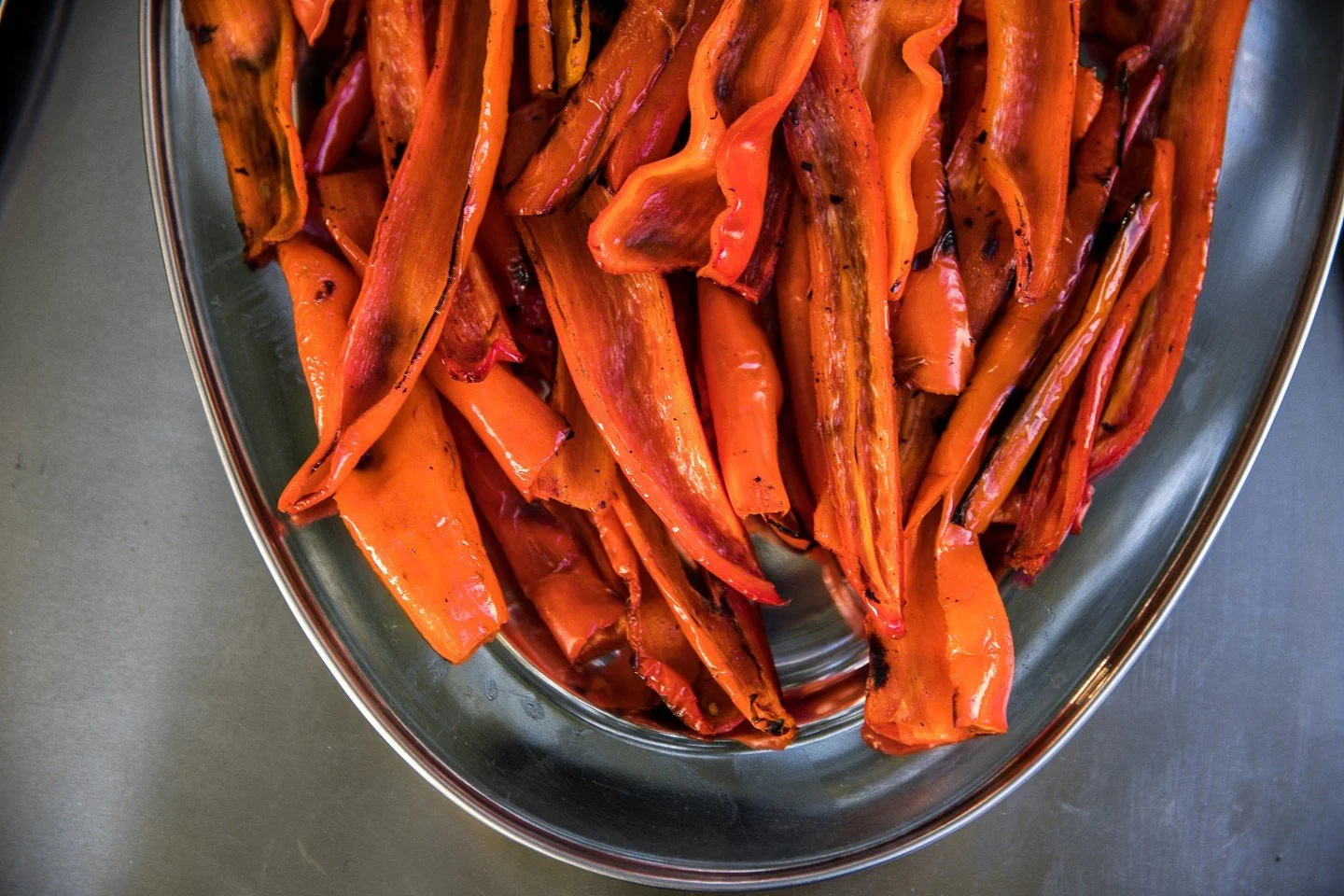 Grilled peppers are vibrant and a great side for vegetarians and vegans as well as meat eaters.
Image @corrinatoughphotography #foodismemories#shanetoughcatering#weddingcaterer#weddingfoodhandmade#weddingcateringfrance#weddingcateringsouthwestfrance#