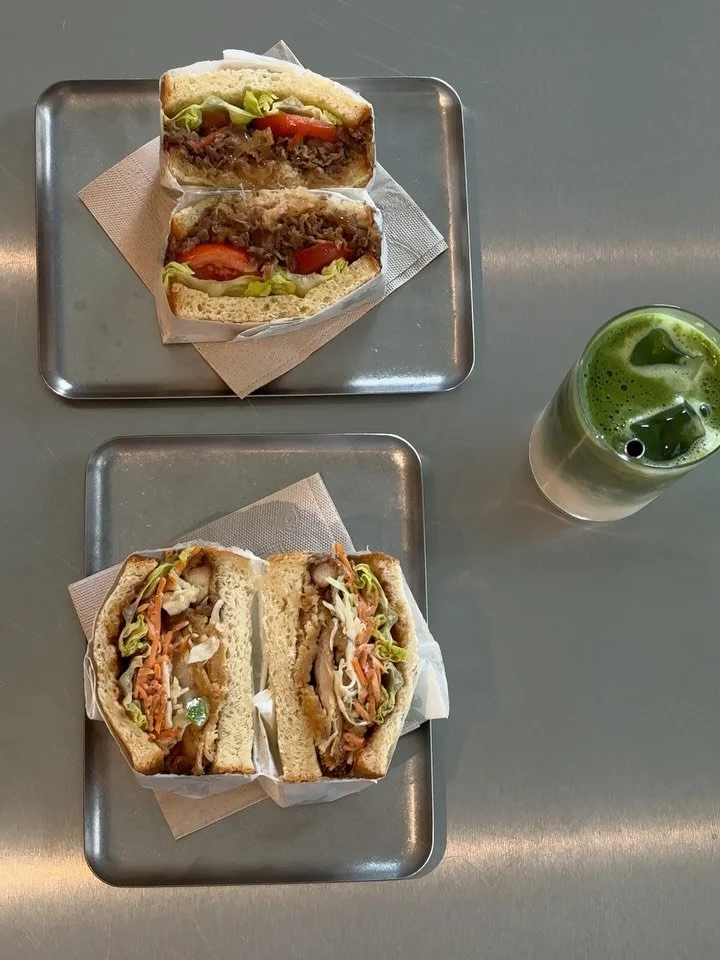 The perfect duo, Chicken Katsu Sando and Beef Sando, paired with our classic Iced Matcha Latte. Perfect to share and try both flavors. 

#kagebrussels