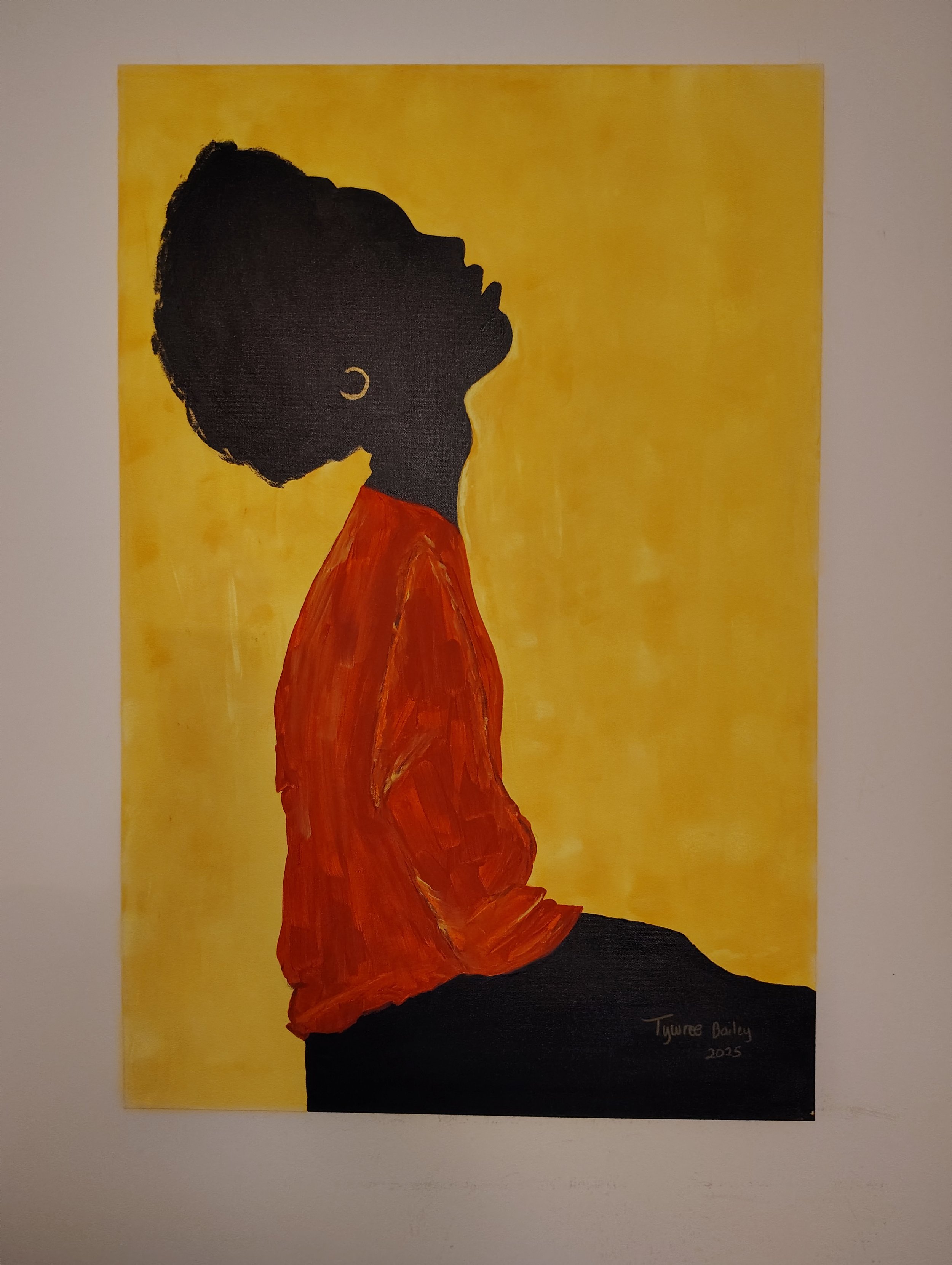 Tywree Bailey (@artbytywree), “How Do I Proceed,” acrylic on canvas, 2025.