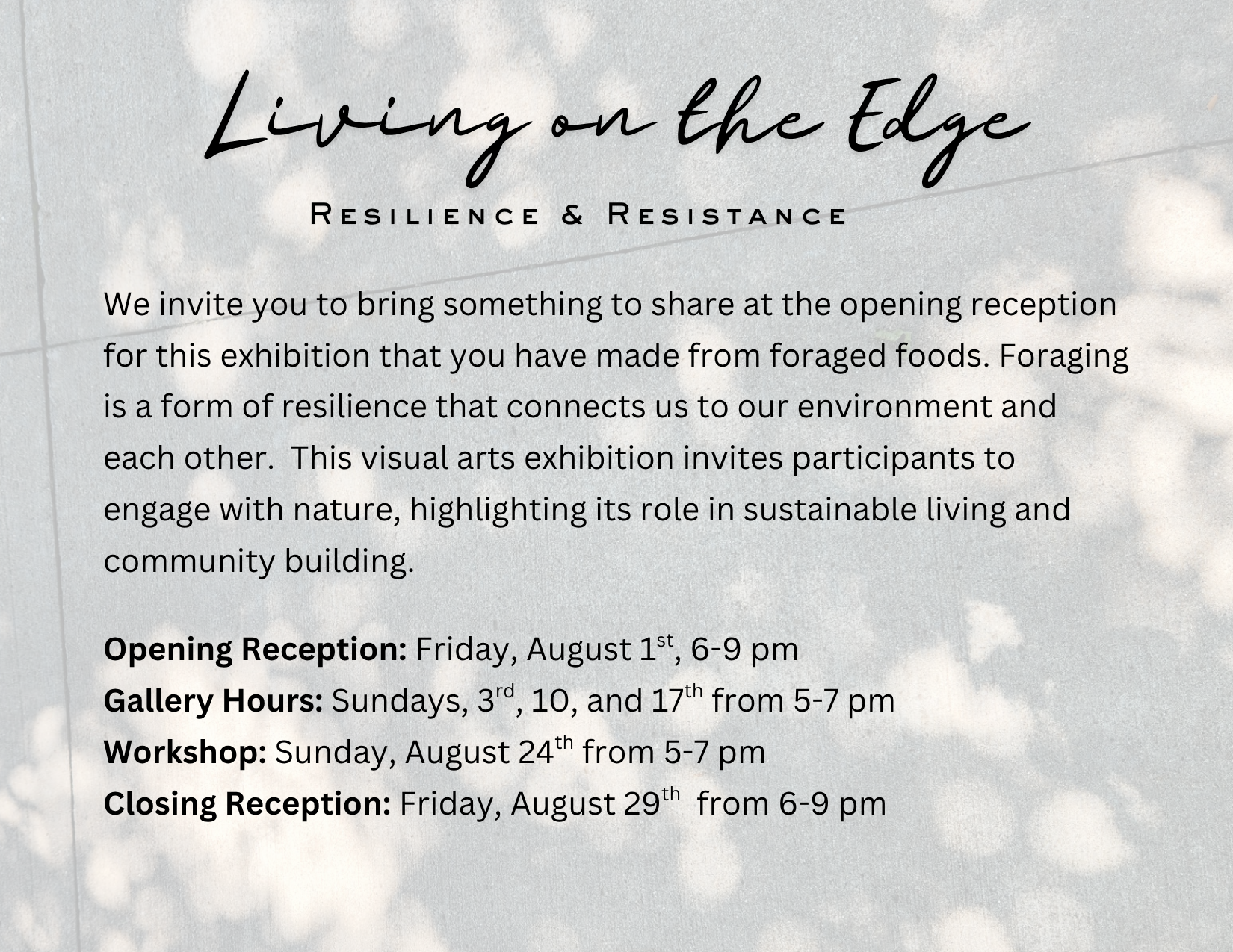 Closing Reception for "Living on the Edge" | Gallery Exhibition