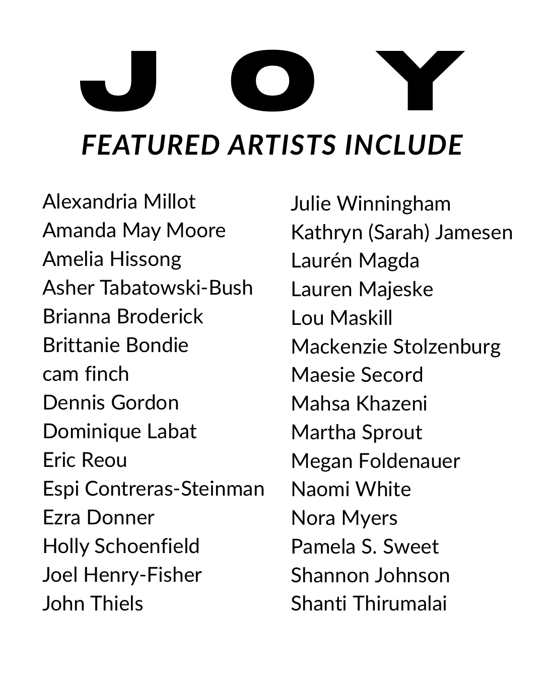 Joy Closing Reception