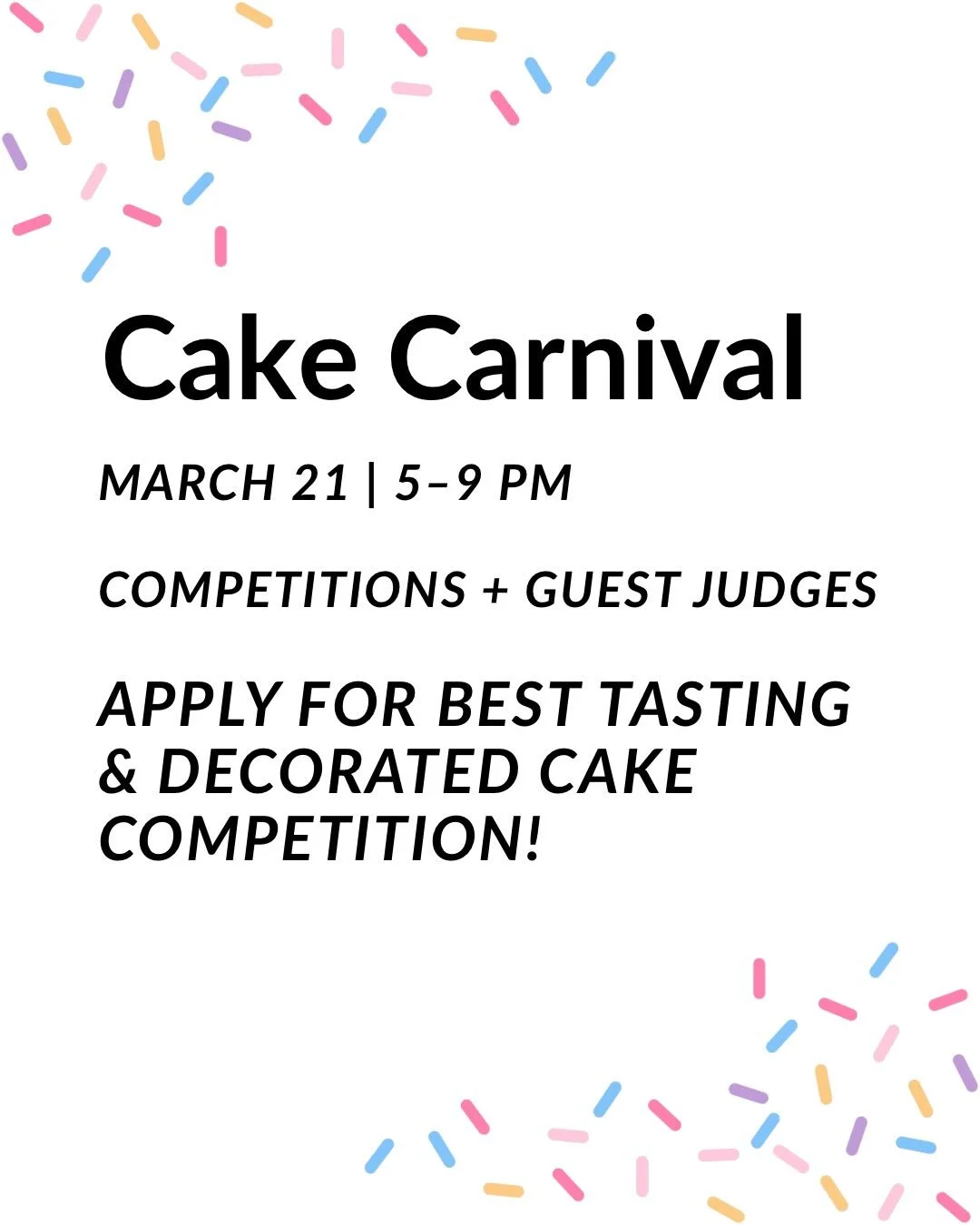 Apps for best tasting and decorated cake are due this Friday! 
.
Link is here- but also in our bio! 
.
https://forms.gle/9oeZ7eWZDRKvY1y19