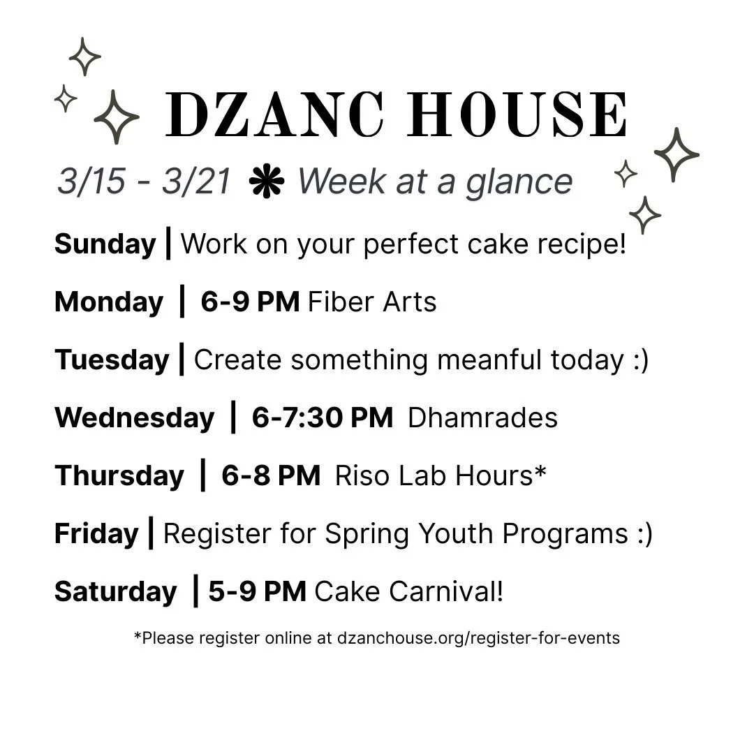 Join us this week, we would love to have you! Keeping it light this week to conserve our energy for the Cake Carnival this Saturday from 5-9PM! Clear your weekend you are not going to want to miss the sweet treats and costumes! 🎂🍰🧁 Enjoy time toge