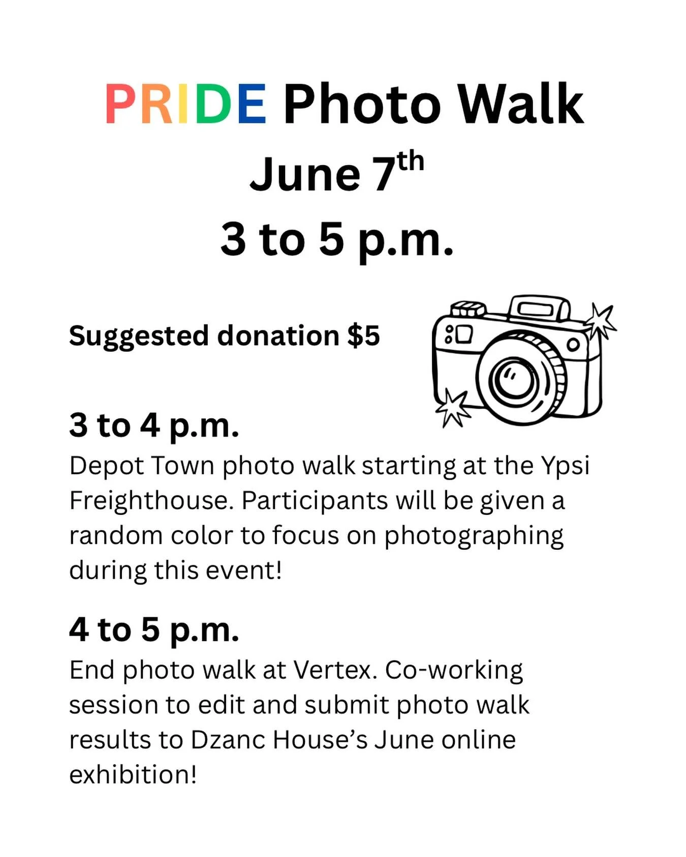 Join us on June 7th from 3-5 p.m. for a pride-themed photo walk and co-working session with @photomady in Depot Town!🌈

Will we see you there?