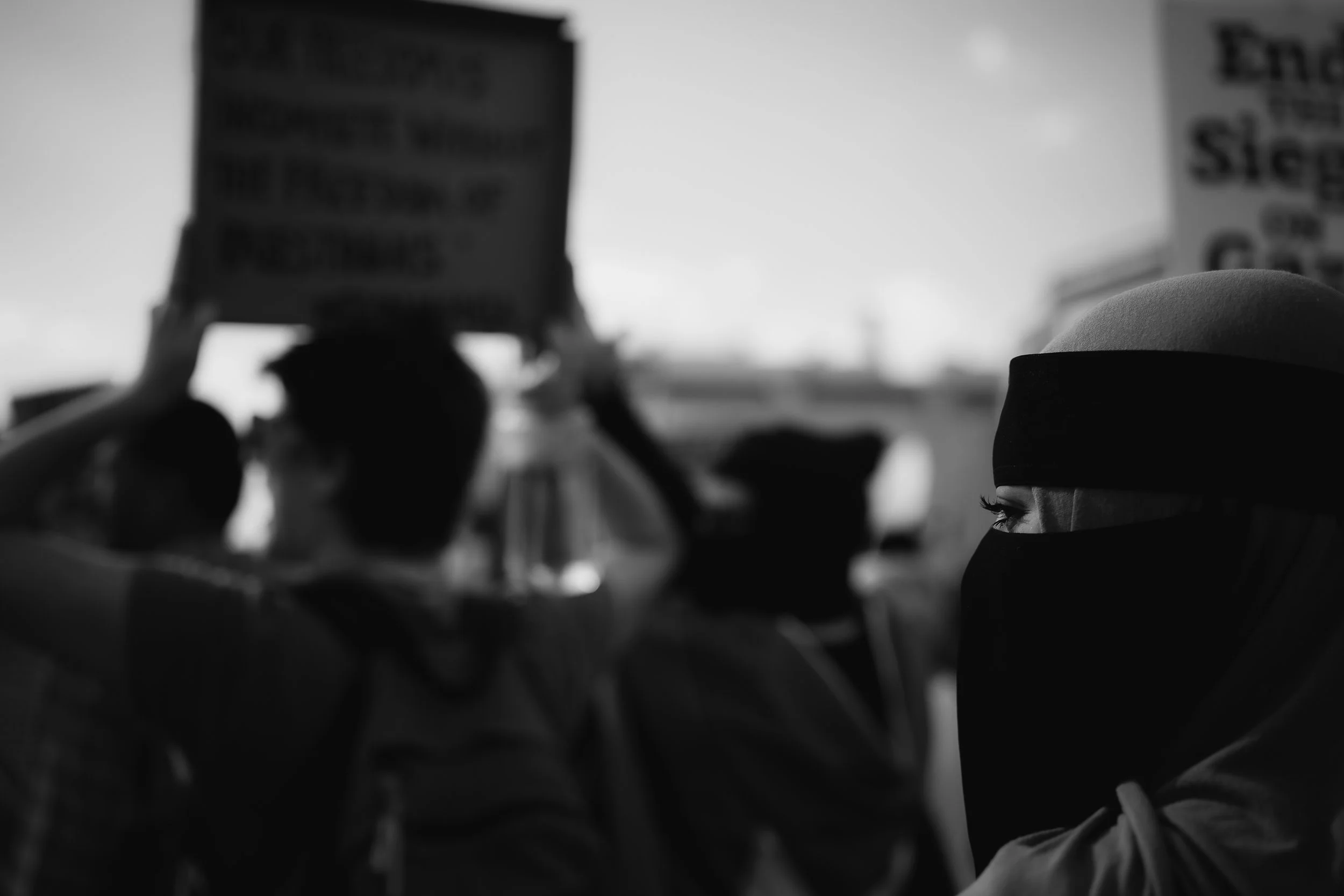“End the Siege on Gaza,” Dearborn, Digital photo, Fuji X-T4, 2025.