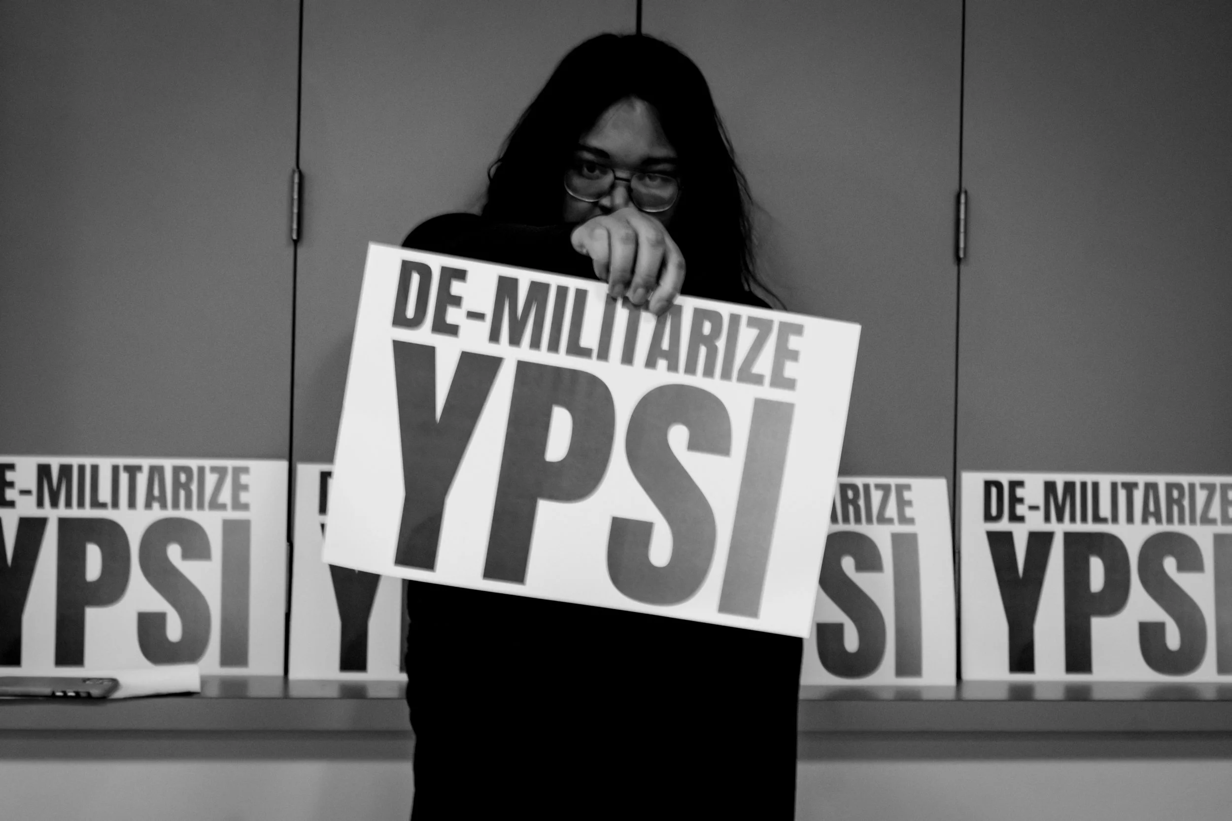 “DE-MILITARIZE YPSI,” Ypsilanti, Digital photo, Fuji X-T3, 2026.