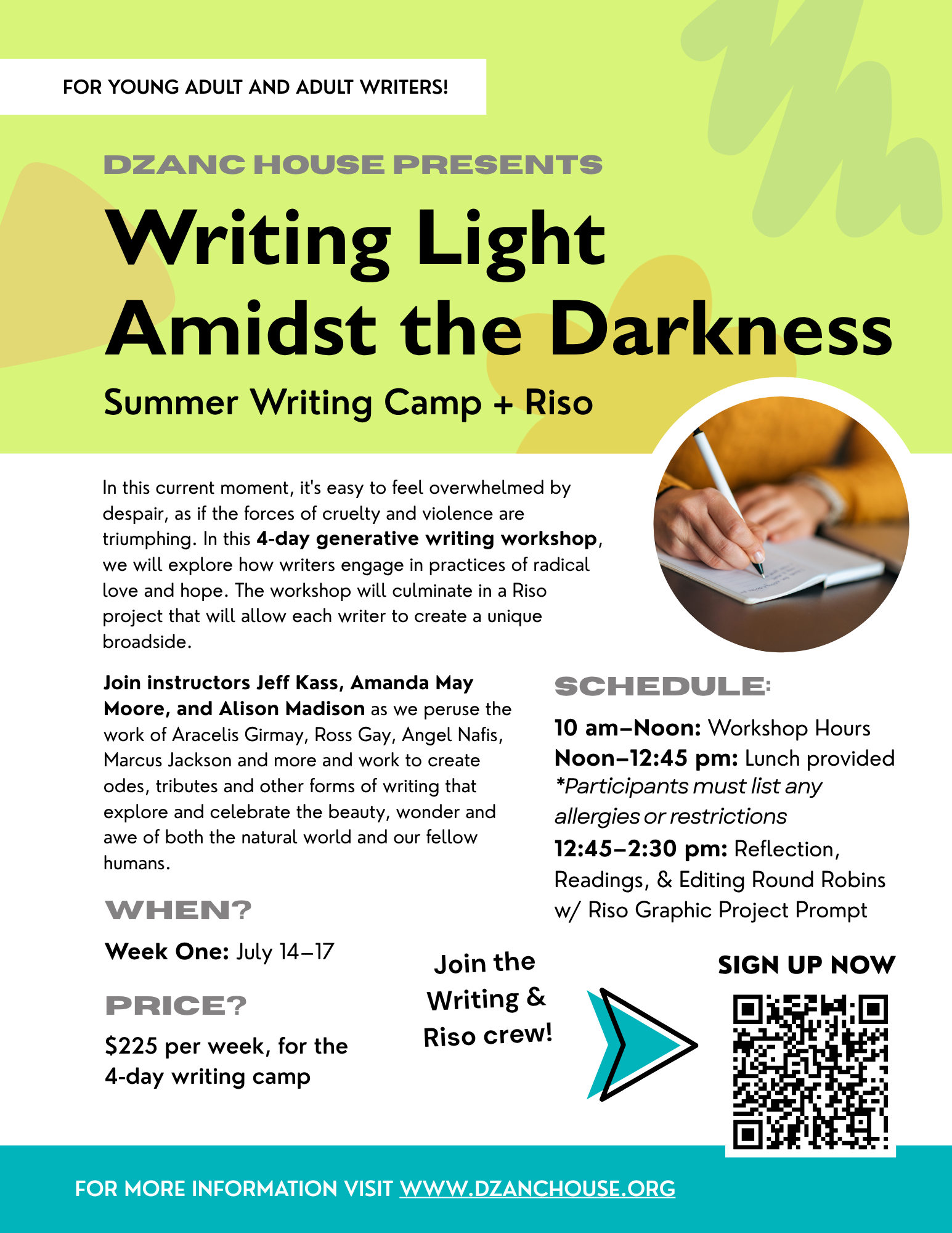 Writing Light Amidst the Darkness Workshop Week 1