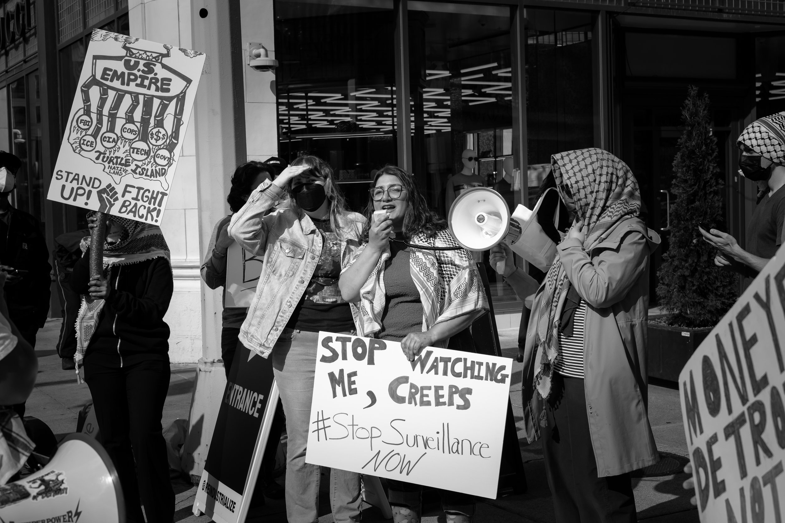 “Stop Surveillance Now,” Detroit, Digital photo, Fuji X-T3, 2026.