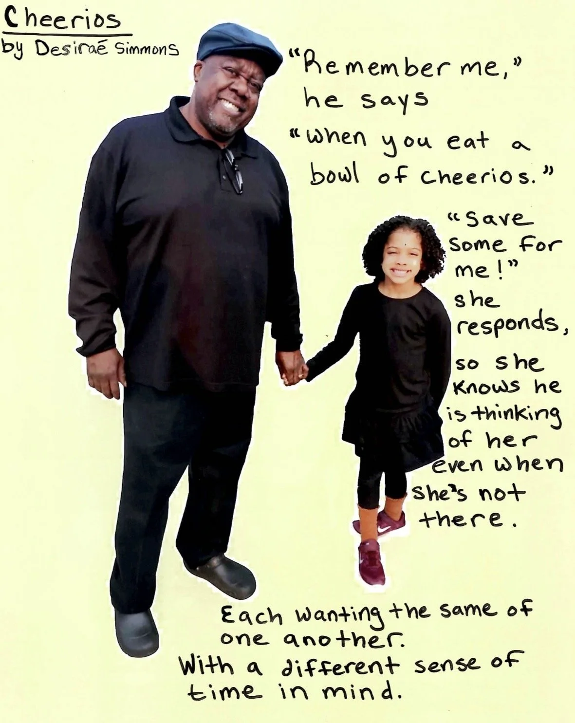 Desiraé Simmons (@dez_i_rae), “Cheerios,” Poem on photograph, 2022.