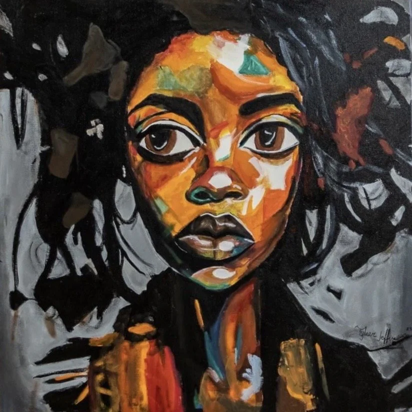 Tylear Jefferson (@jt.amari), “Allostatic Overload,” acrylic.