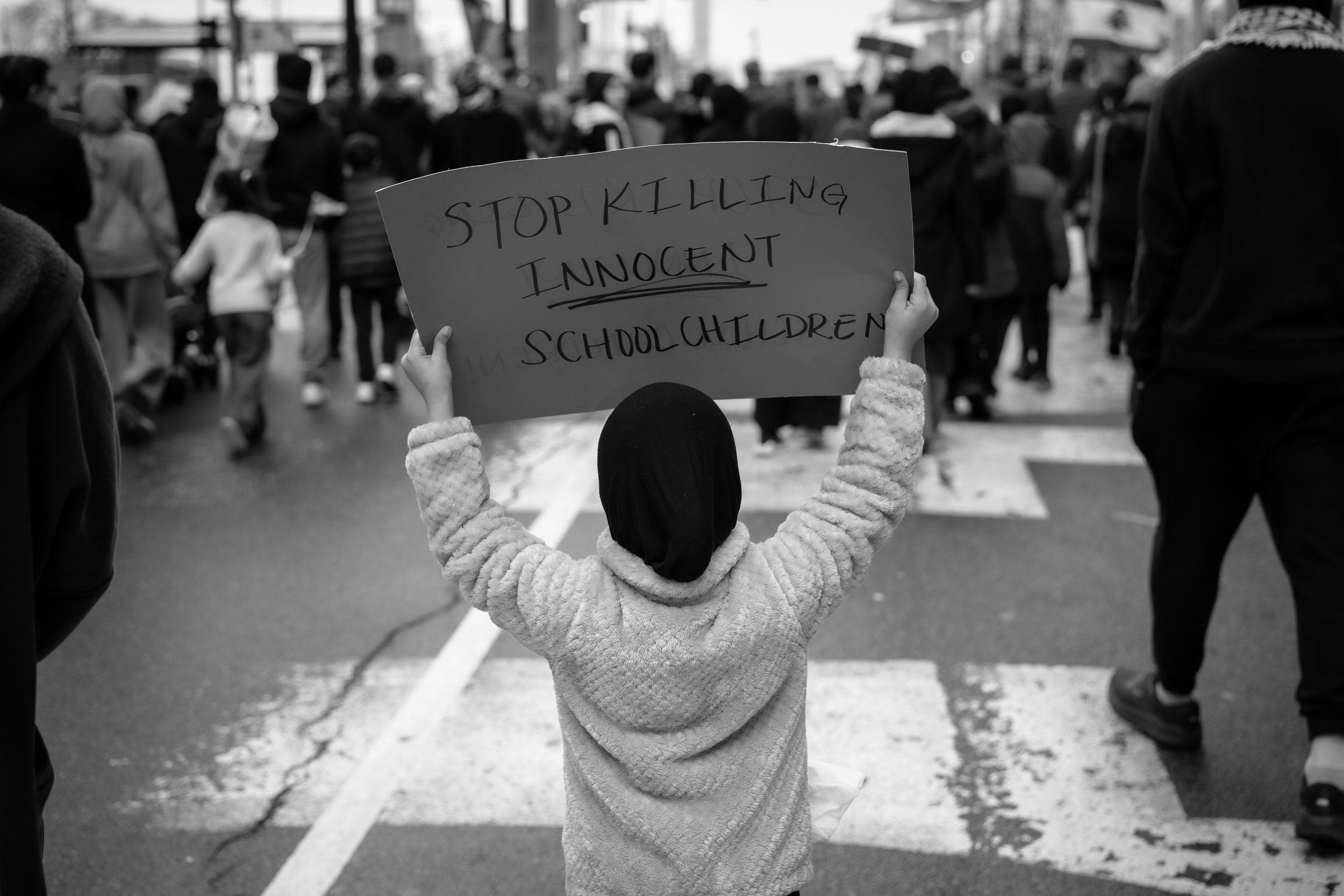 “We Bombed an Elementary School Full of Children,” Detroit, Digital photo, Fuji X-T3, 2026.