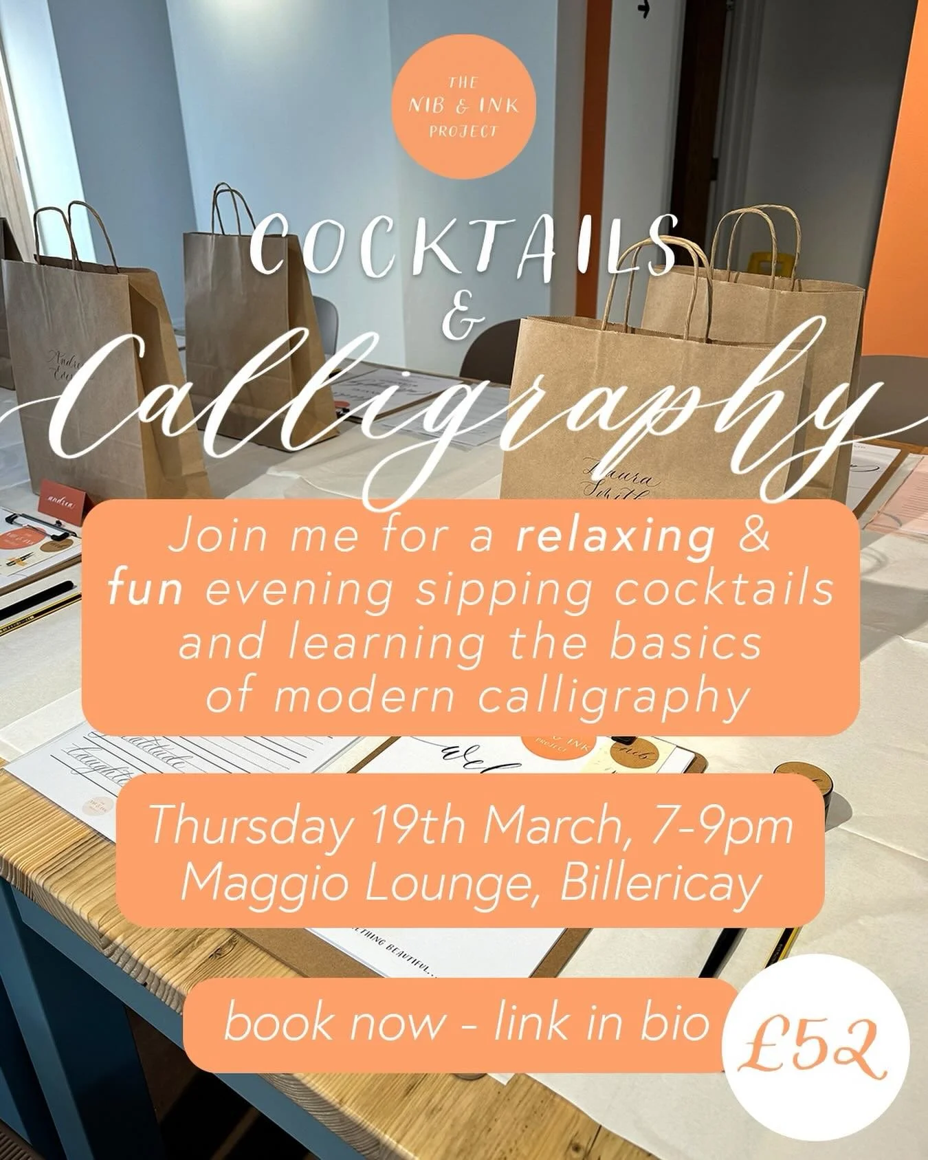 I&rsquo;m excited to announce my next workshop, Cocktails &amp; Calligraphy @maggiolounge 🍸✍🏼

The perfect excuse to unwind, take some time for yourself or bring along your friends - everyone is welcome🫶

I will talk you through step-by-step, givi