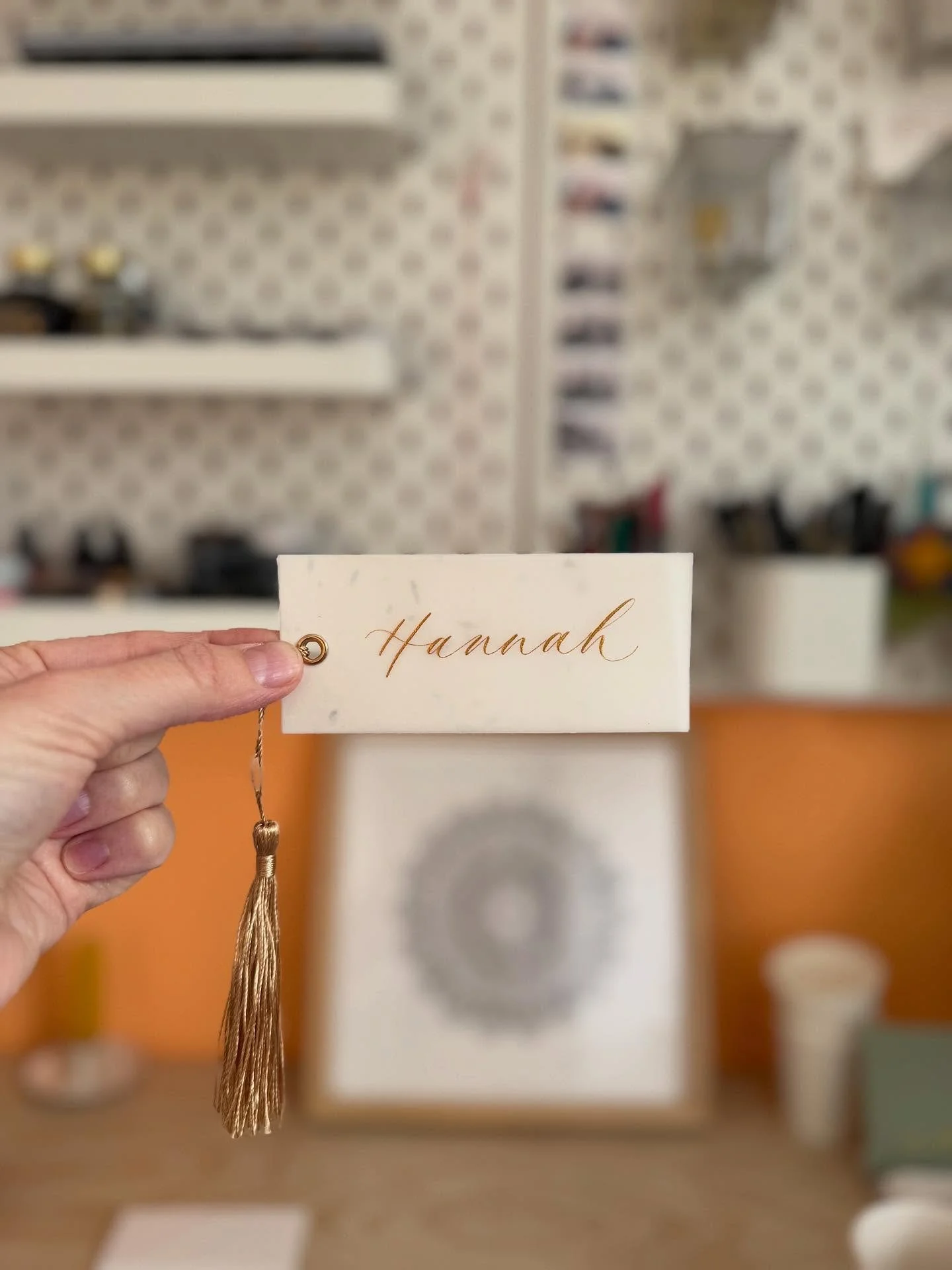Place cards for a small birthday brunch✨

I wanted to create something that could be kept and used as a bookmark, so I added these gorgeous gold tassels. 

Each name has been written on vellum paper with seeded plantable card underneath. I love the d