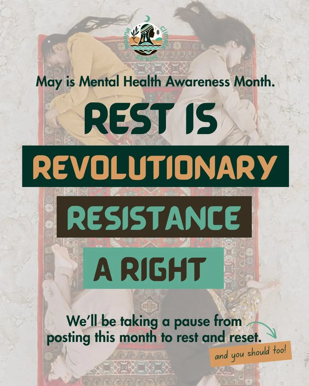 Taking a pause this May for Mental Health Awareness Month.

In SWANA, rest is not a luxury, it&rsquo;s a right and a form of resistance.

See you soon 🤍