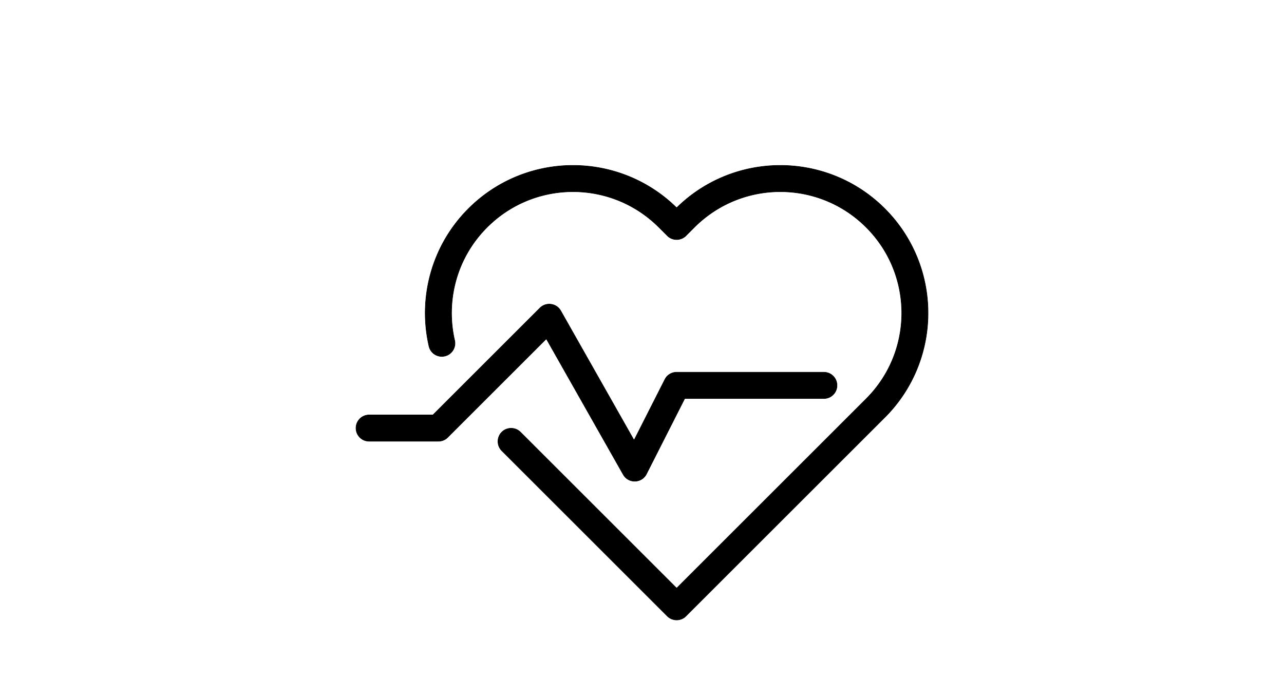 Outline of a heart with an electrocardiogram line running through the center.
