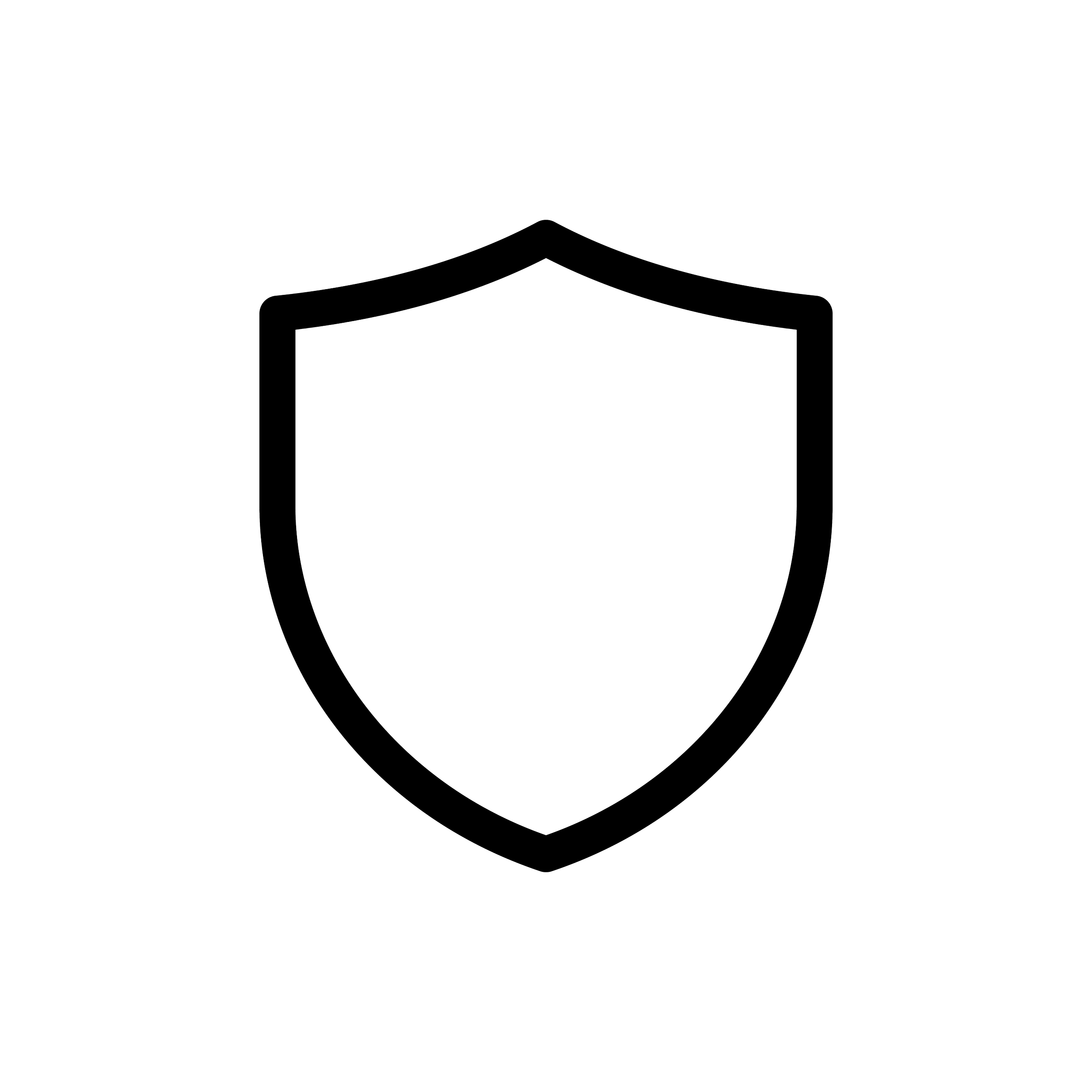 Outline of a bell with three curved lines above it representing sound waves.