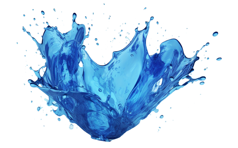 A splash of blue water frozen in motion.
