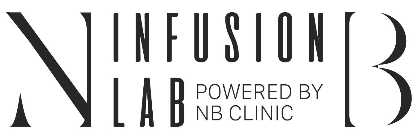 Logo for Nfusion Lab powered by NB Clinic with stylized text and large Roman numerals I, L, and III.