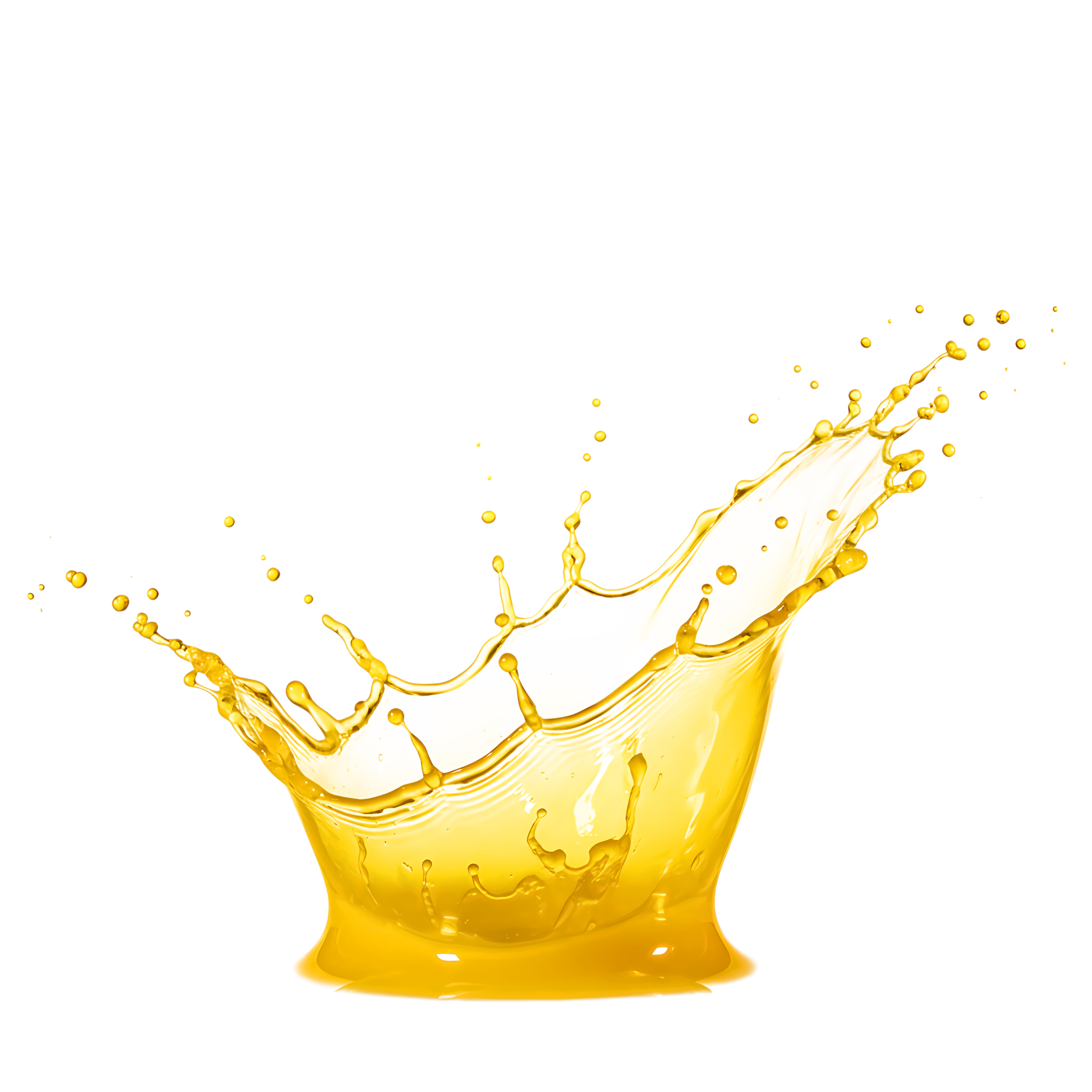 Yellow liquid splashing with droplets and waves