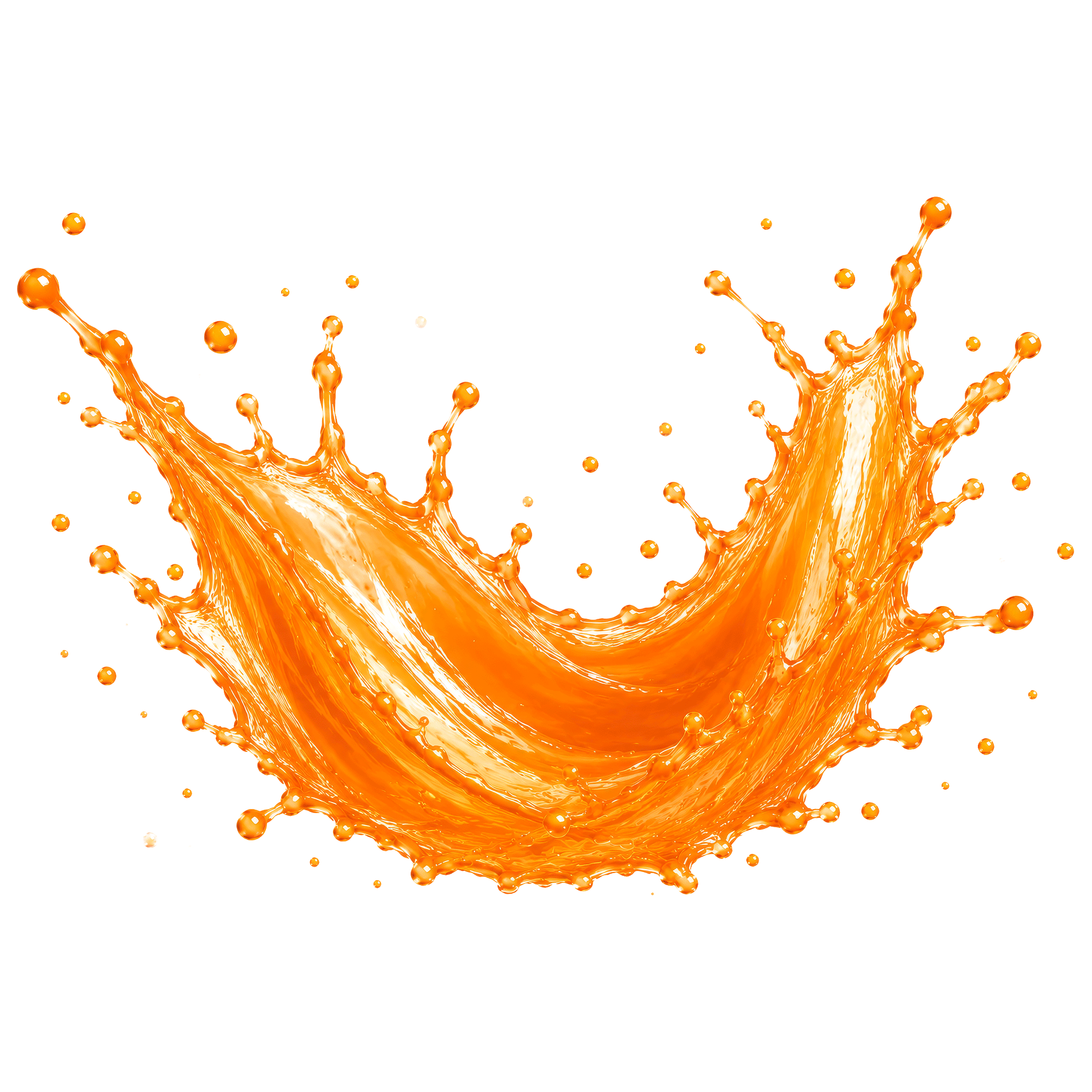 Splash of orange-colored liquid against a black background.