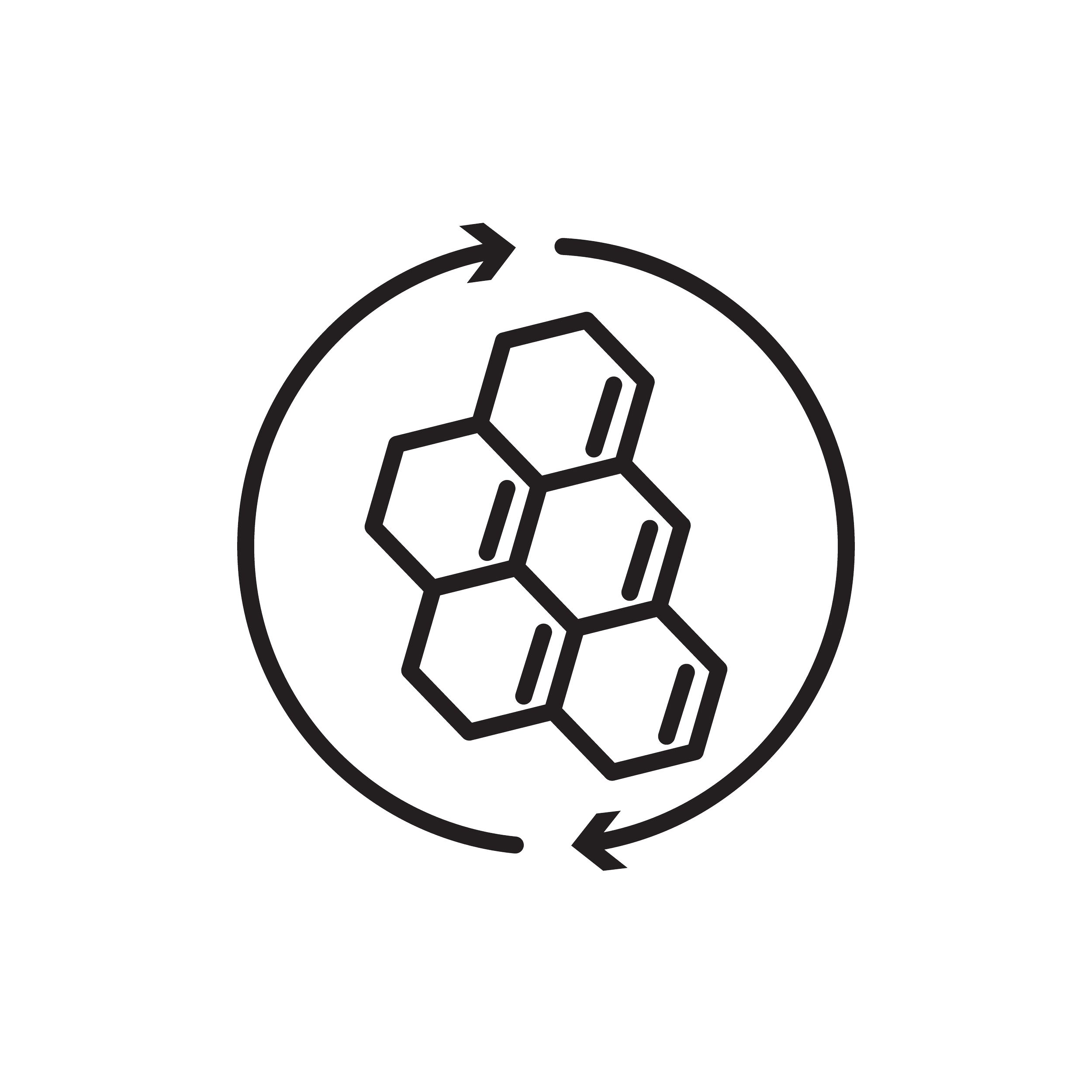 A black-and-white line drawing of a globe with a circular arrow around it, a gear in the center, and a wrench at the bottom.