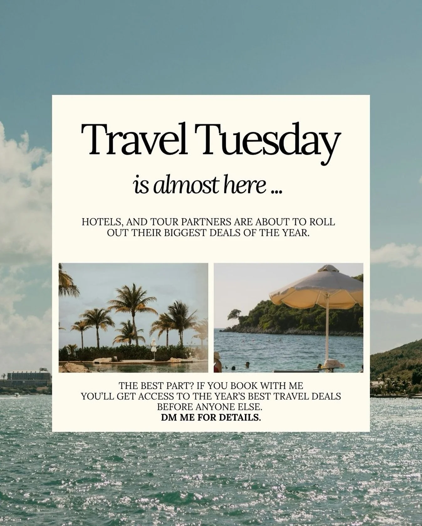 Travel Tuesday is almost here, and the best hotel &amp; cruise offers of the year won&rsquo;t last long.

If you&rsquo;re already dreaming about a 2026 trip, this is the perfect time to plan ahead.
Want first access?
DM me for details

#makegoodmemor