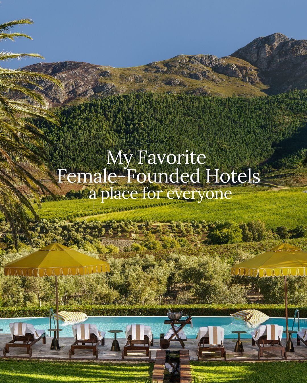 Female founded hotels have a certain something. The design is strong, sure, but it&rsquo;s the hospitality that gives it away.

Sharing a few favorites for March 8, International Women&rsquo;s Day. Swipe and save for later.