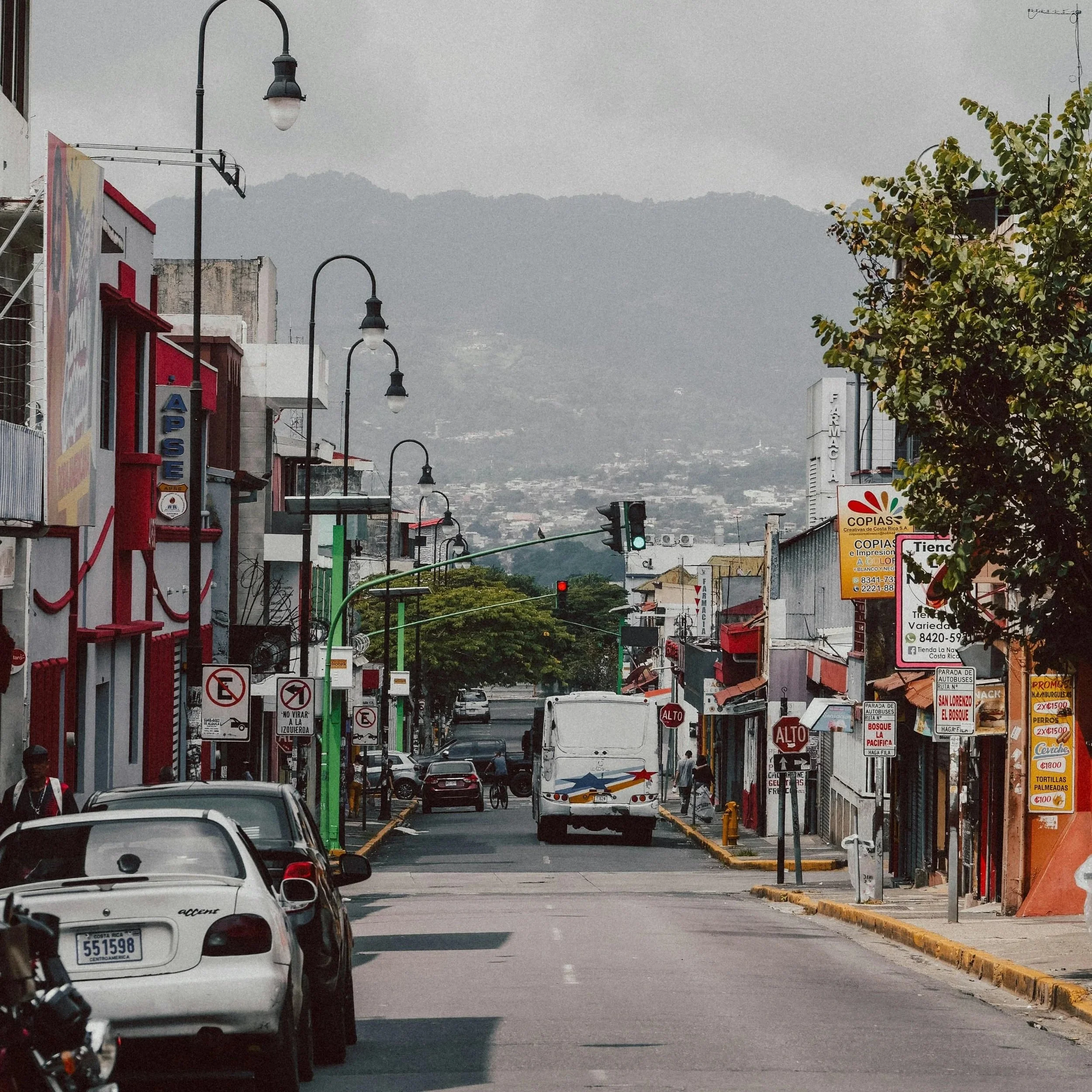 the streets in San Jose, Costa Rica